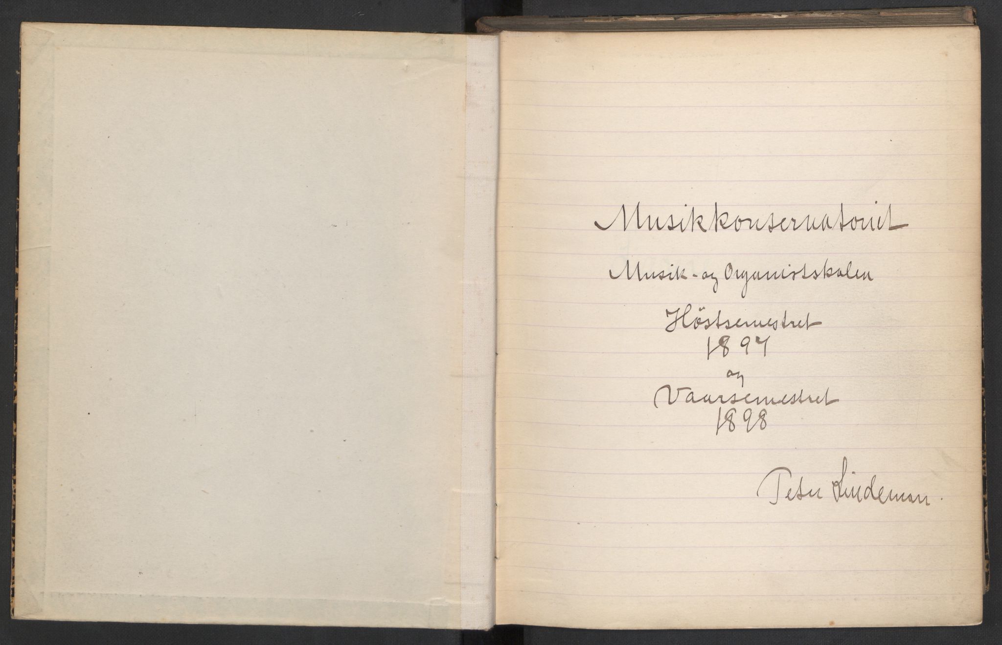 Musikkonservatoriet i Oslo, RA/PA-1761/F/Fa/L0002/0001: Oversikt over lærere, elever, m.m. / Musikkonservatoriet i Oslo - skoleåret 1897-1898, 1897-1898