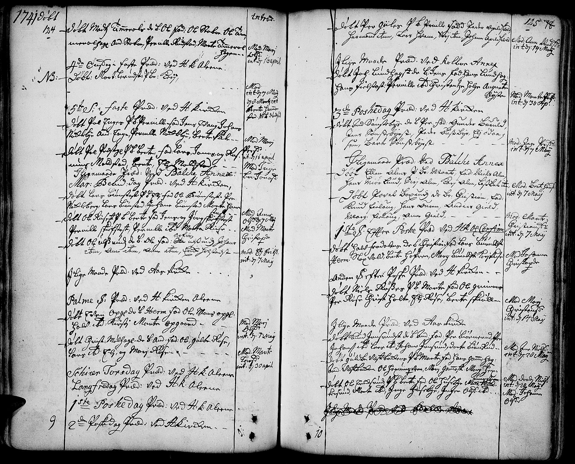 Toten prestekontor, AV/SAH-PREST-102/H/Ha/Haa/L0003: Ministerialbok nr. 3, 1734-1751, s. 124-125