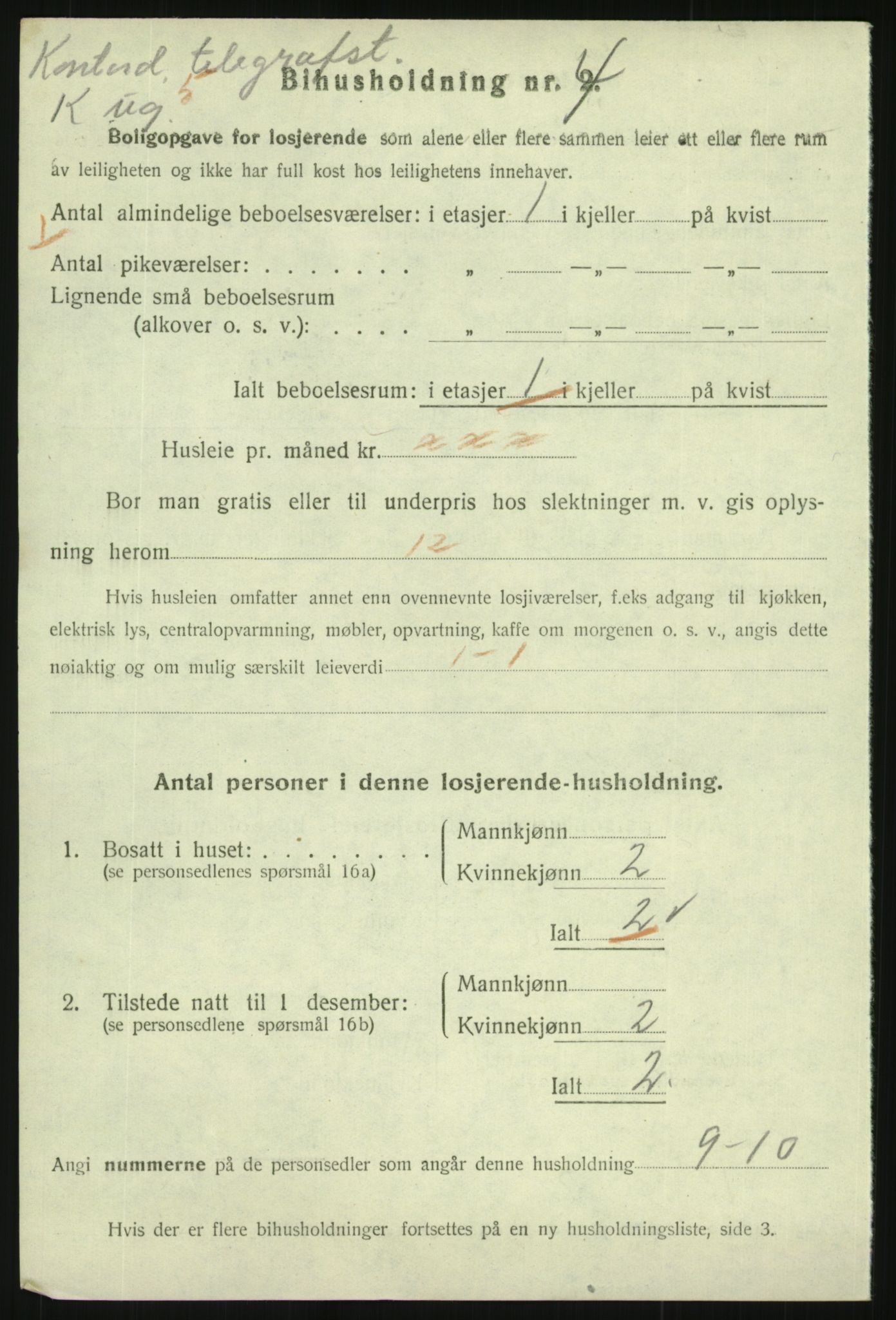 SAO, Folketelling 1920 for 0301 Kristiania kjøpstad, 1920, s. 45569