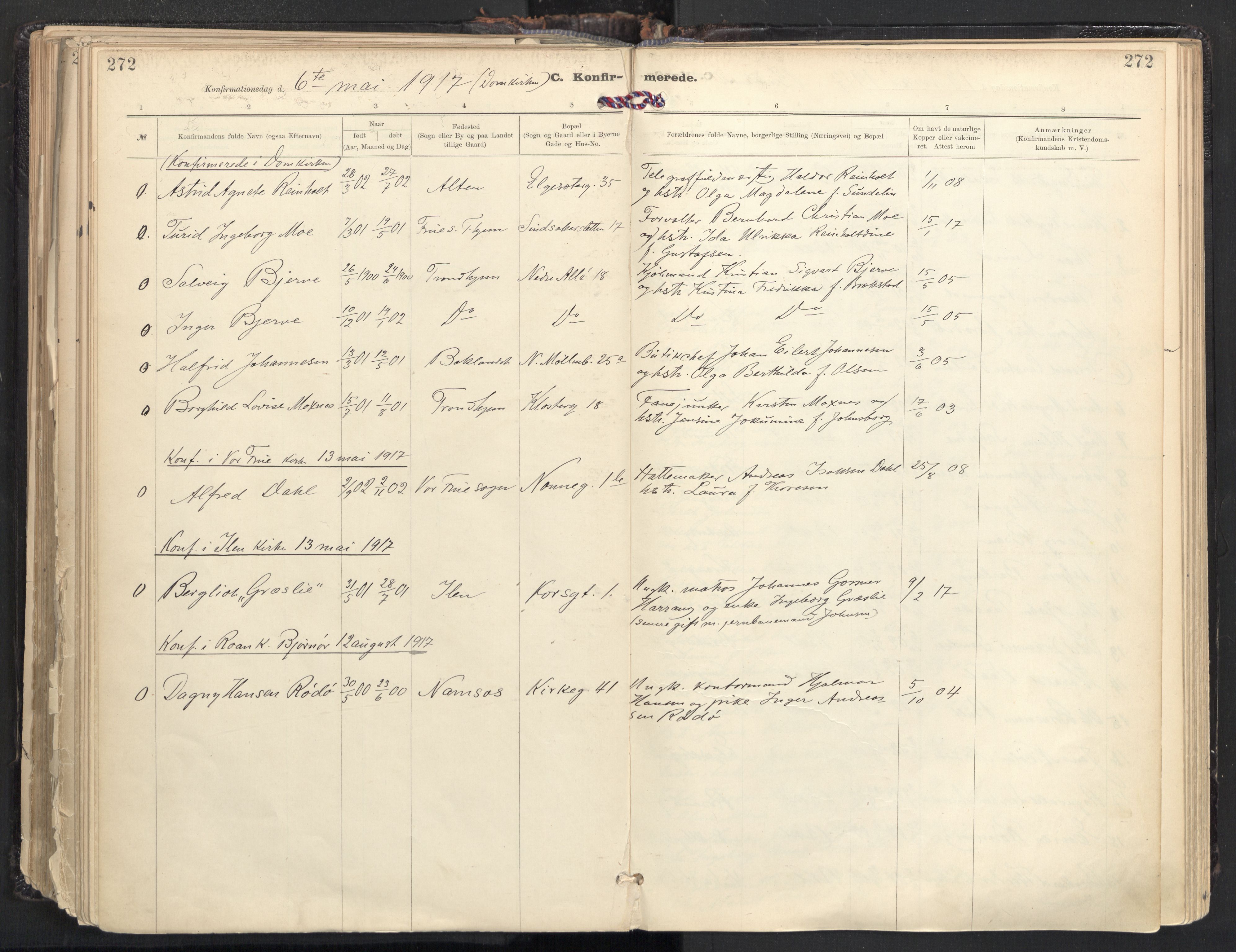Ministerialprotokoller, klokkerbøker og fødselsregistre - Sør-Trøndelag, AV/SAT-A-1456/604/L0205: Ministerialbok nr. 604A25, 1917-1932, s. 272