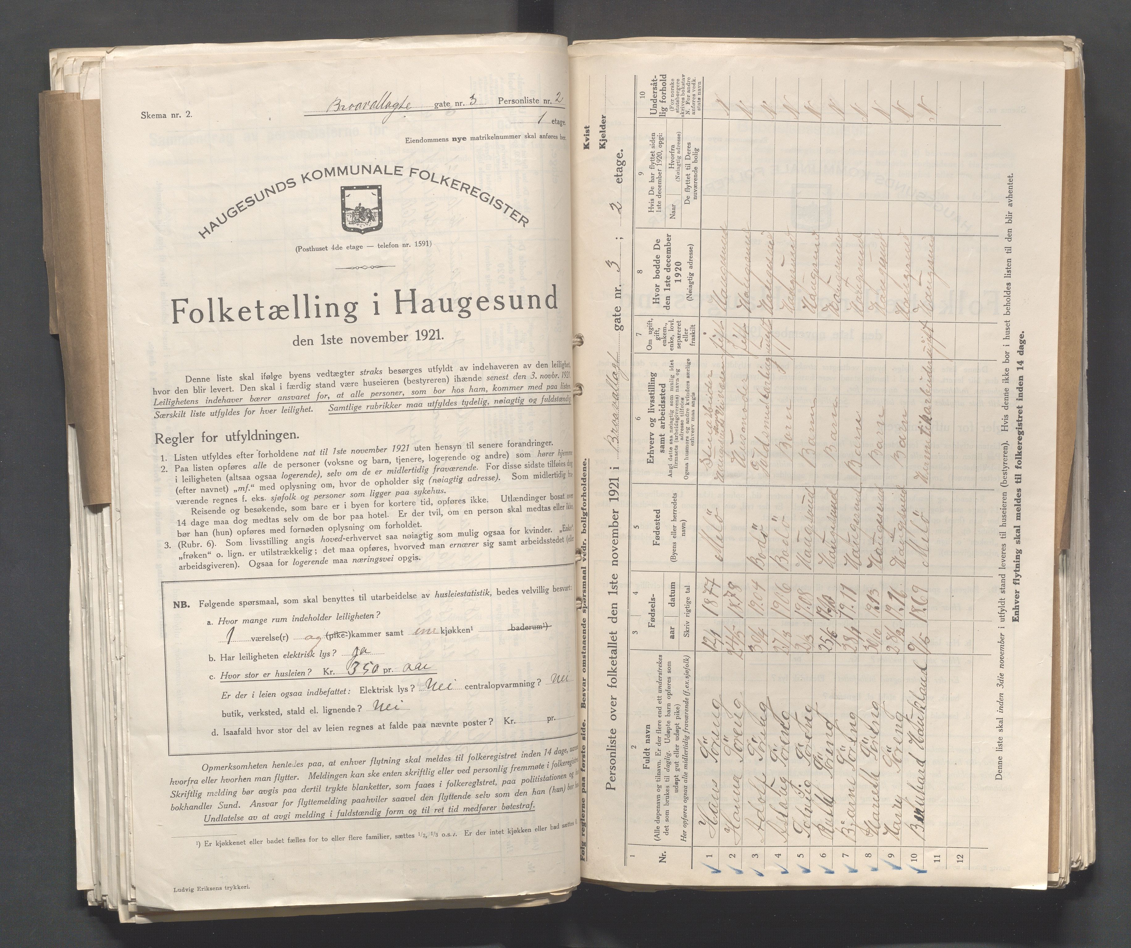 IKAR, Kommunal folketelling 1.11.1921 for Haugesund, 1921, s. 214