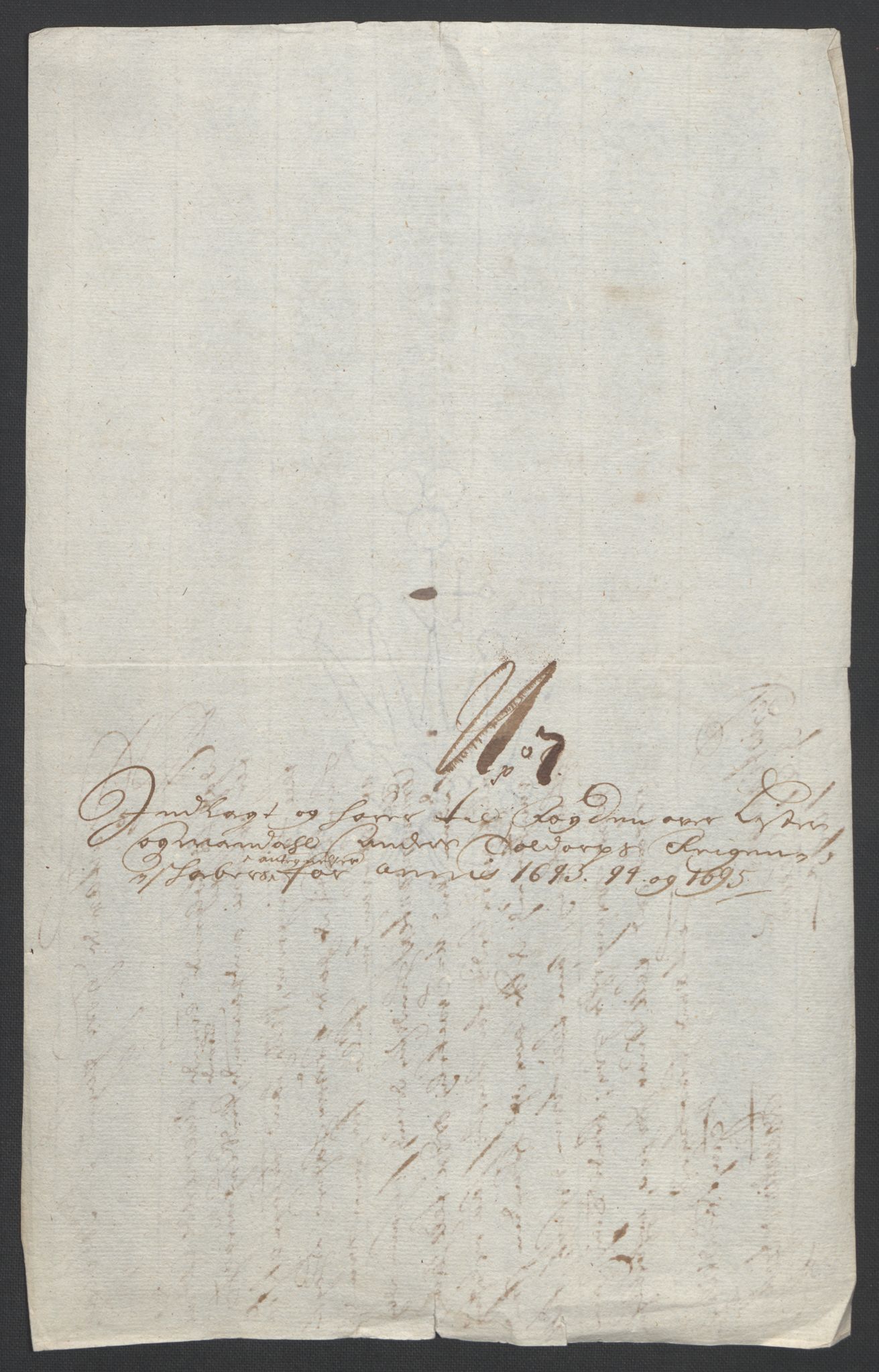 Rentekammeret inntil 1814, Reviderte regnskaper, Fogderegnskap, RA/EA-4092/R43/L2545: Fogderegnskap Lista og Mandal, 1694-1695, s. 177