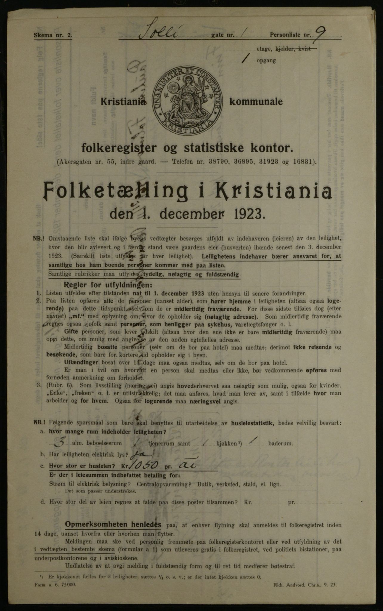 OBA, Kommunal folketelling 1.12.1923 for Kristiania, 1923, s. 109782