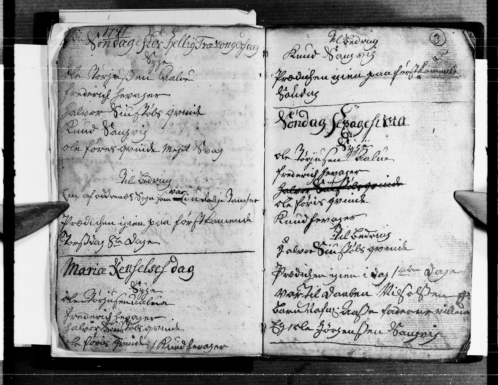 Søgne sokneprestkontor, AV/SAK-1111-0037/F/Fa/Fab/L0002: Ministerialbok nr. A 2, 1741-1750, s. 3