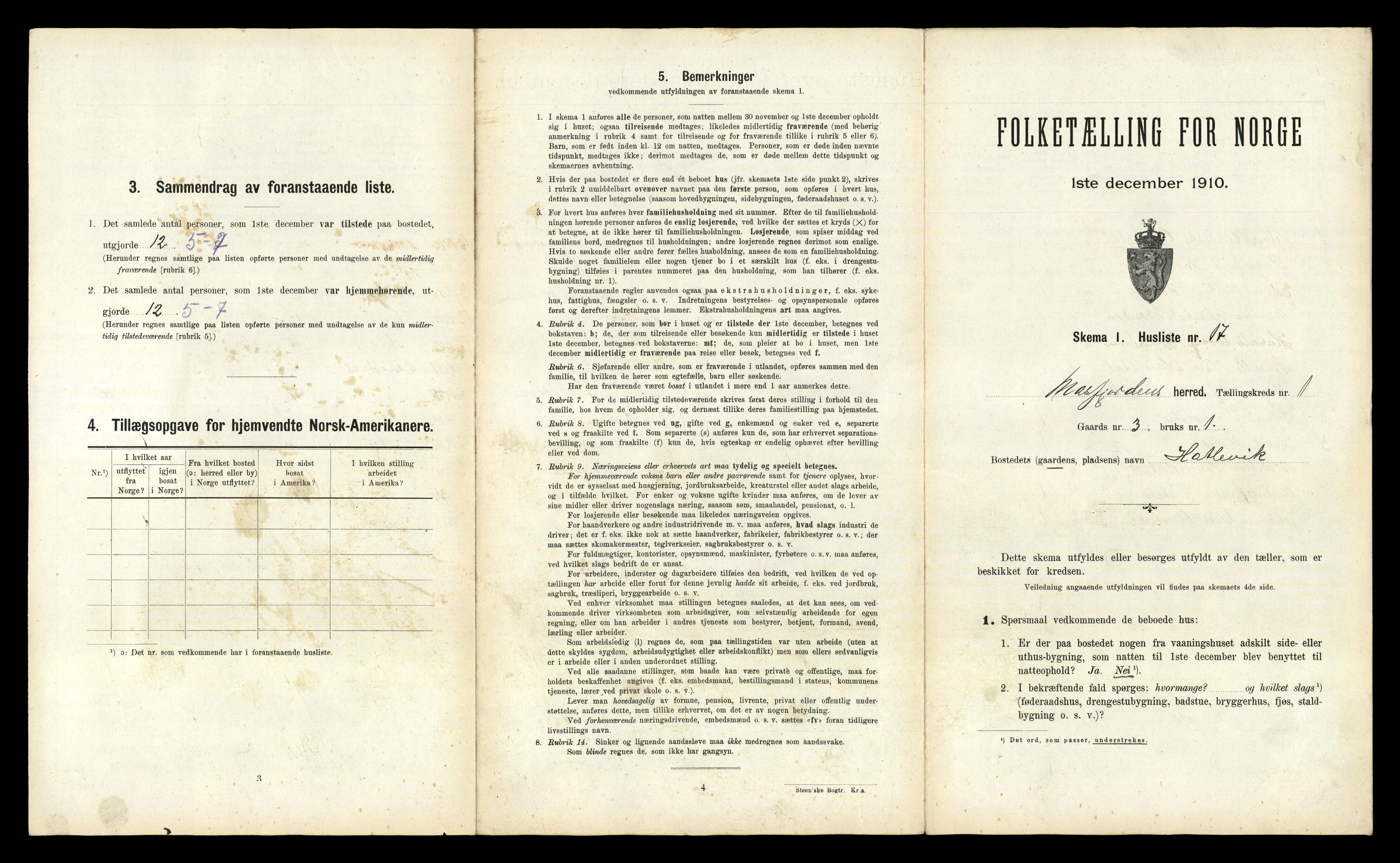 RA, Folketelling 1910 for 1266 Masfjorden herred, 1910, s. 74