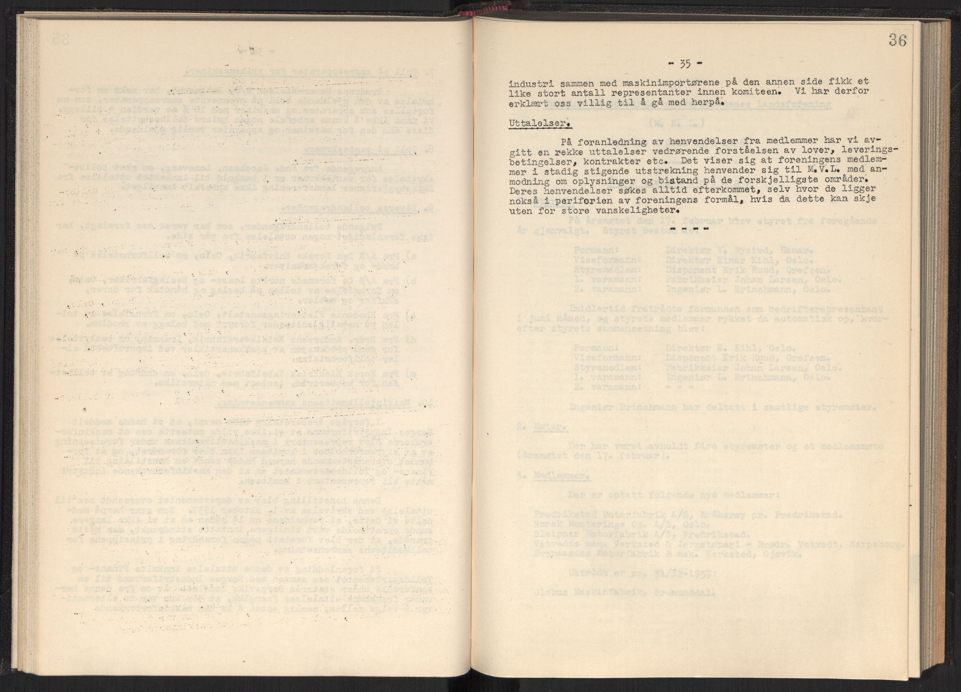 Teknologibedriftenes Landsforening TBL, RA/PA-1700/A/Ad/L0006: Årsberetning med register, 1937-1943, s. 36