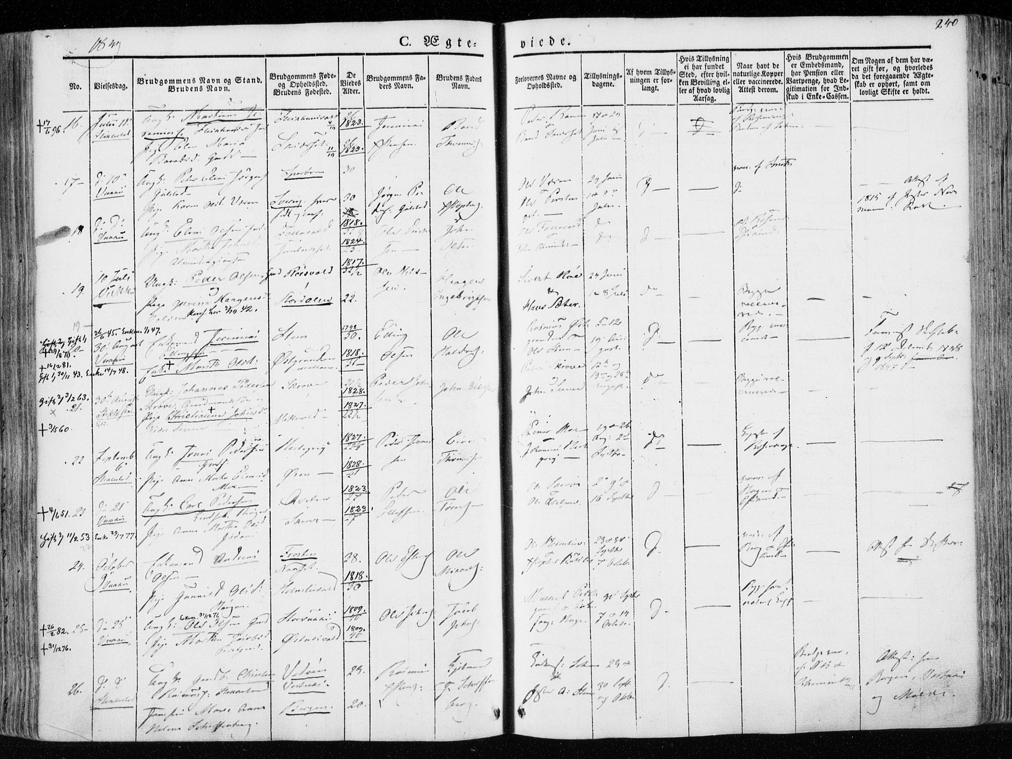 Ministerialprotokoller, klokkerbøker og fødselsregistre - Nord-Trøndelag, SAT/A-1458/723/L0239: Ministerialbok nr. 723A08, 1841-1851, s. 240