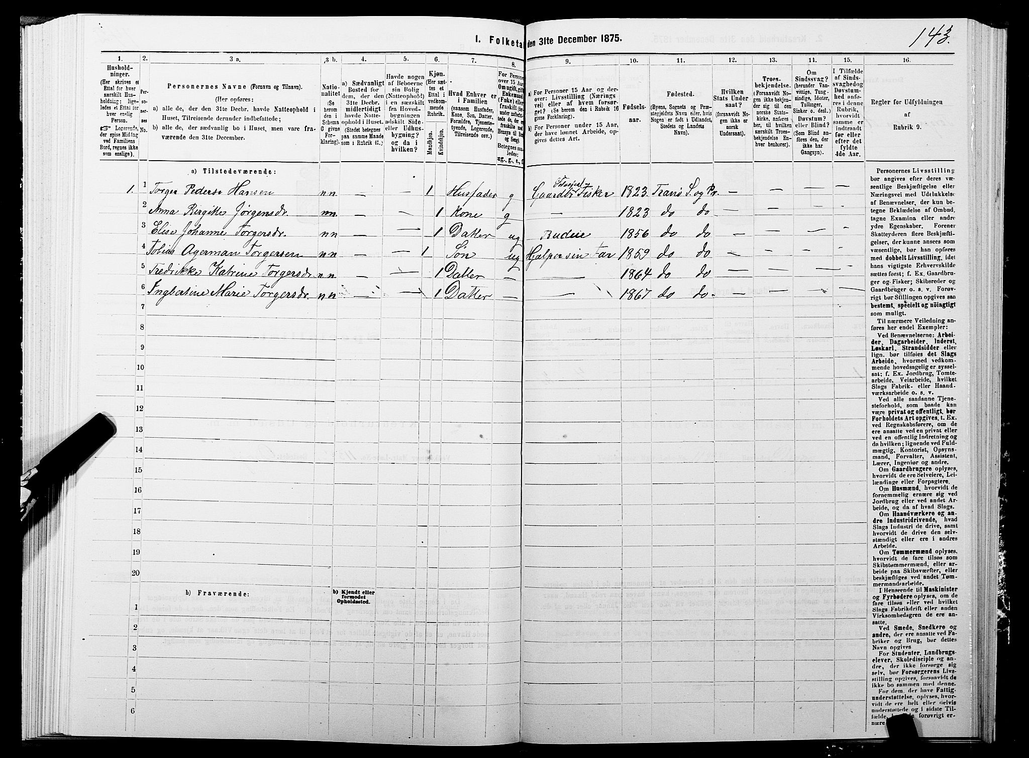 SATØ, Folketelling 1875 for 1927P Tranøy prestegjeld, 1875, s. 4143