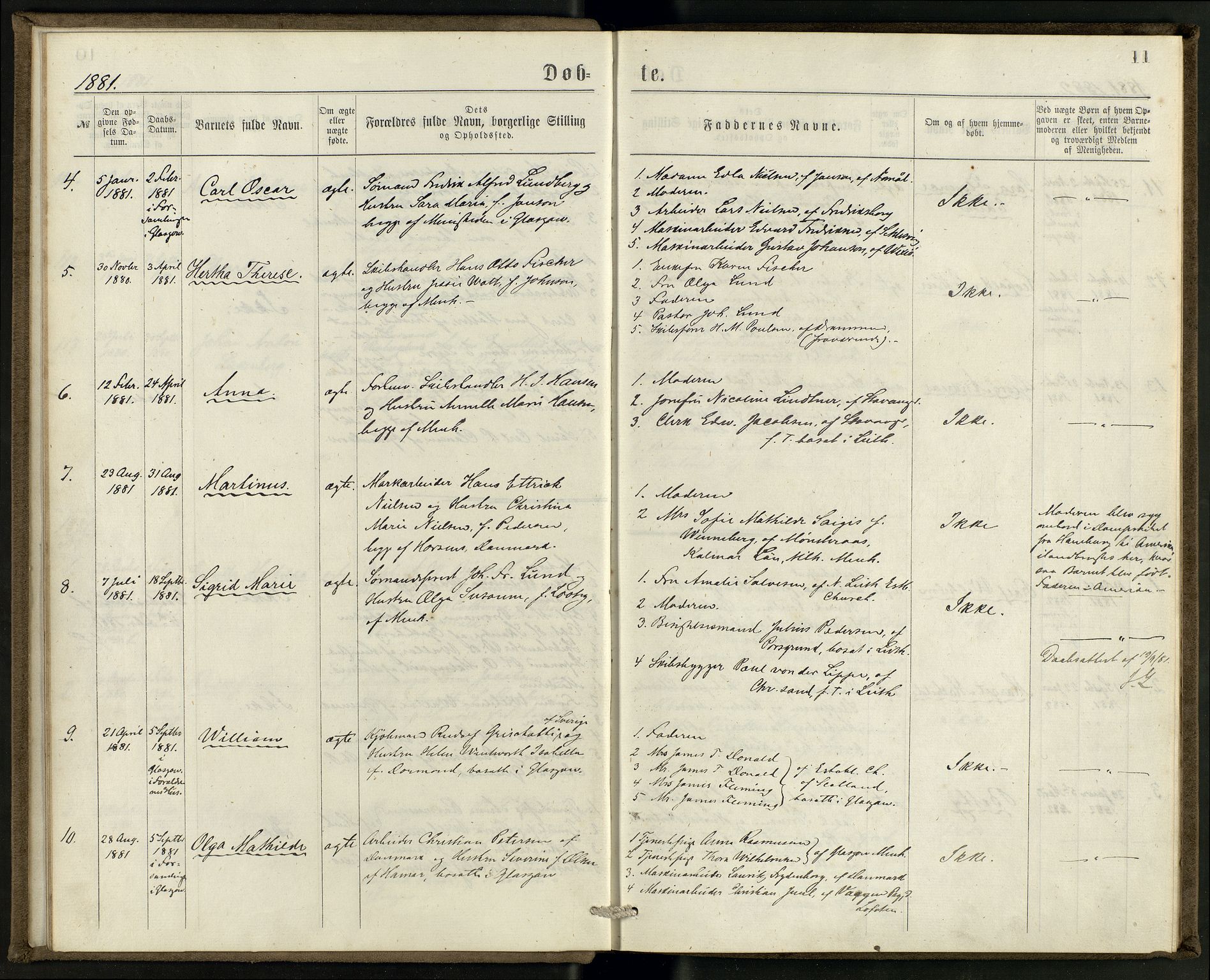 Den norske sjømannsmisjon i utlandet/Skotske havner (Leith, Glasgow), SAB/SAB/PA-0100/H/Ha/Haa/L0002: Ministerialbok nr. A 2, 1877-1887, s. 10b-11a