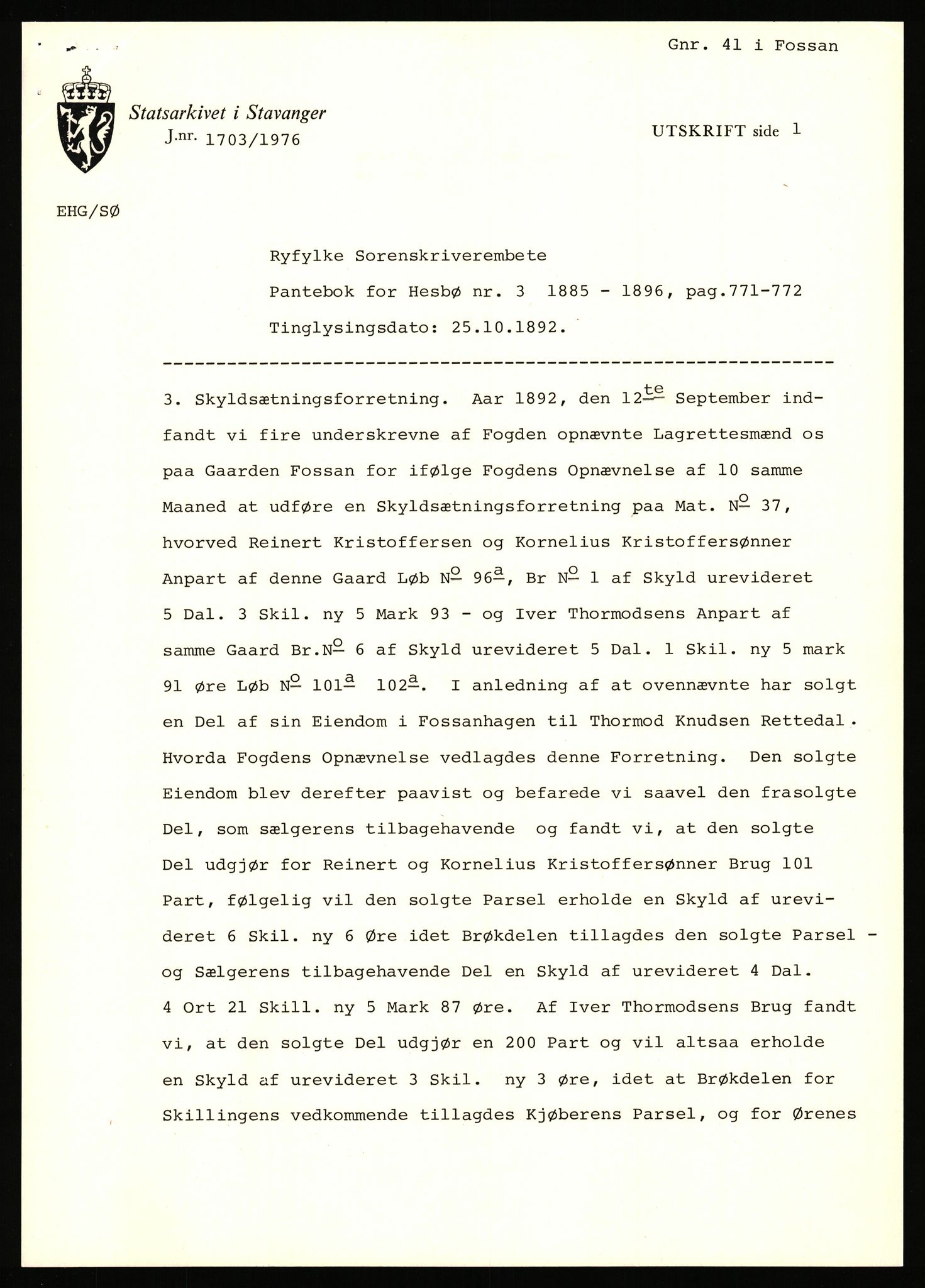 Statsarkivet i Stavanger, AV/SAST-A-101971/03/Y/Yj/L0022: Avskrifter sortert etter gårdsnavn: Foss - Frøiland i Hetland, 1750-1930, s. 177