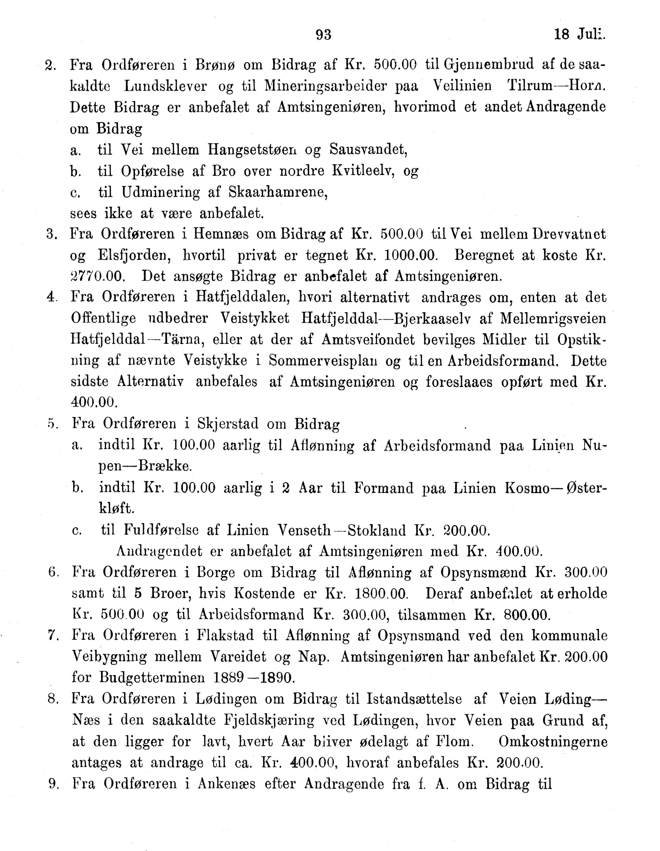 Nordland Fylkeskommune. Fylkestinget, AIN/NFK-17/176/A/Ac/L0015: Fylkestingsforhandlinger 1886-1890, 1886-1890