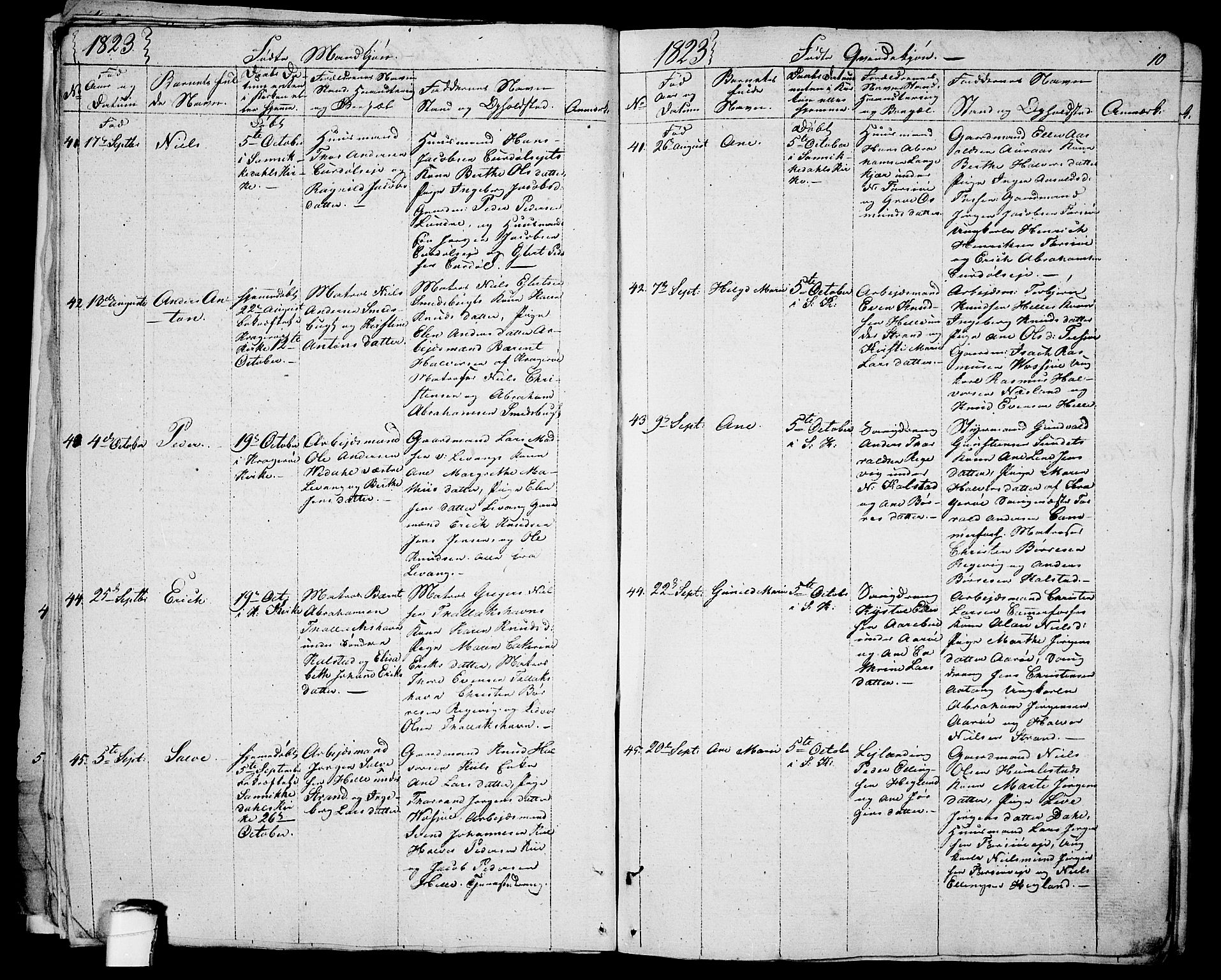 Sannidal kirkebøker, AV/SAKO-A-296/F/Fa/L0005: Ministerialbok nr. 5, 1823-1830, s. 10