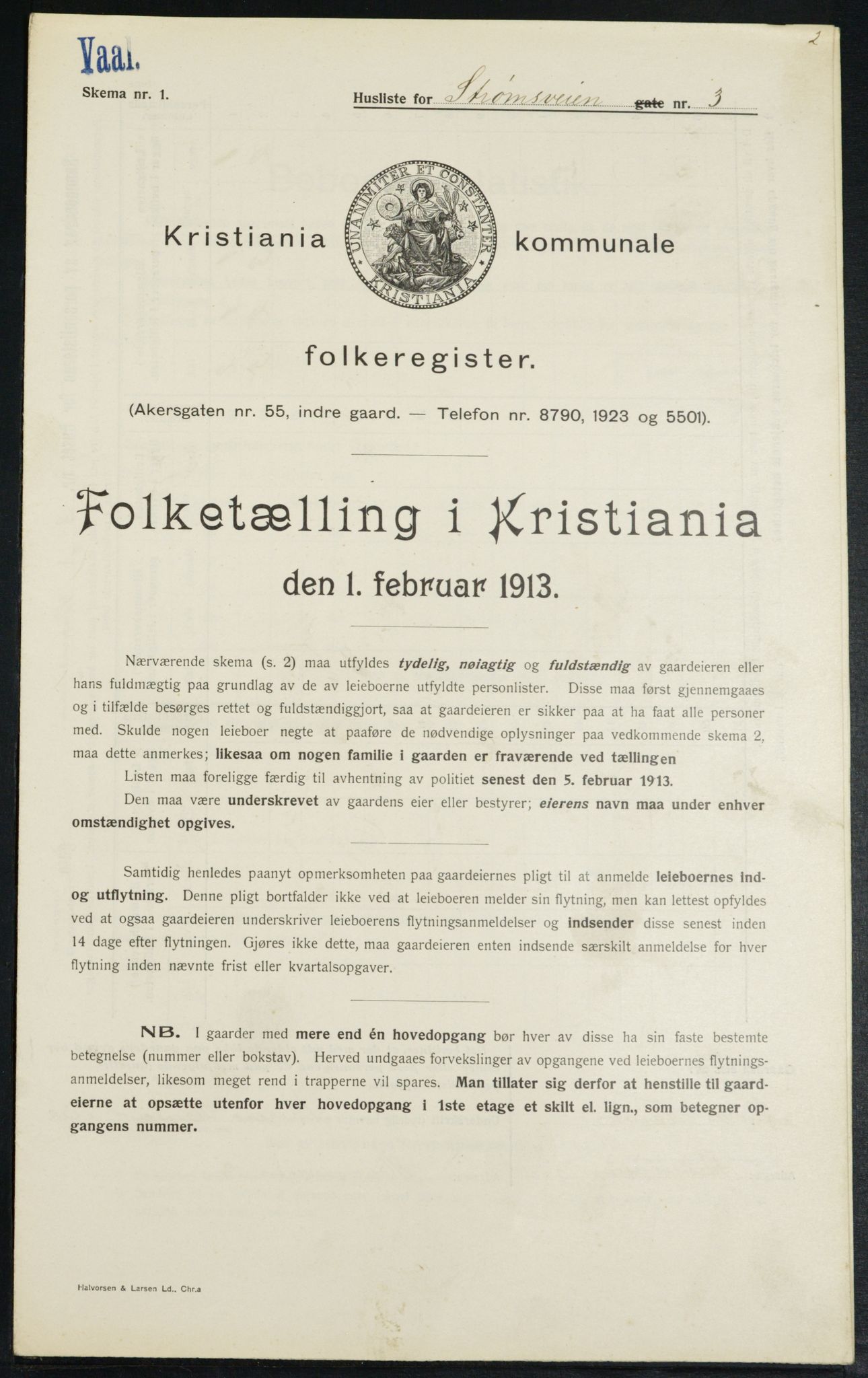 OBA, Kommunal folketelling 1.2.1913 for Kristiania, 1913, s. 104053