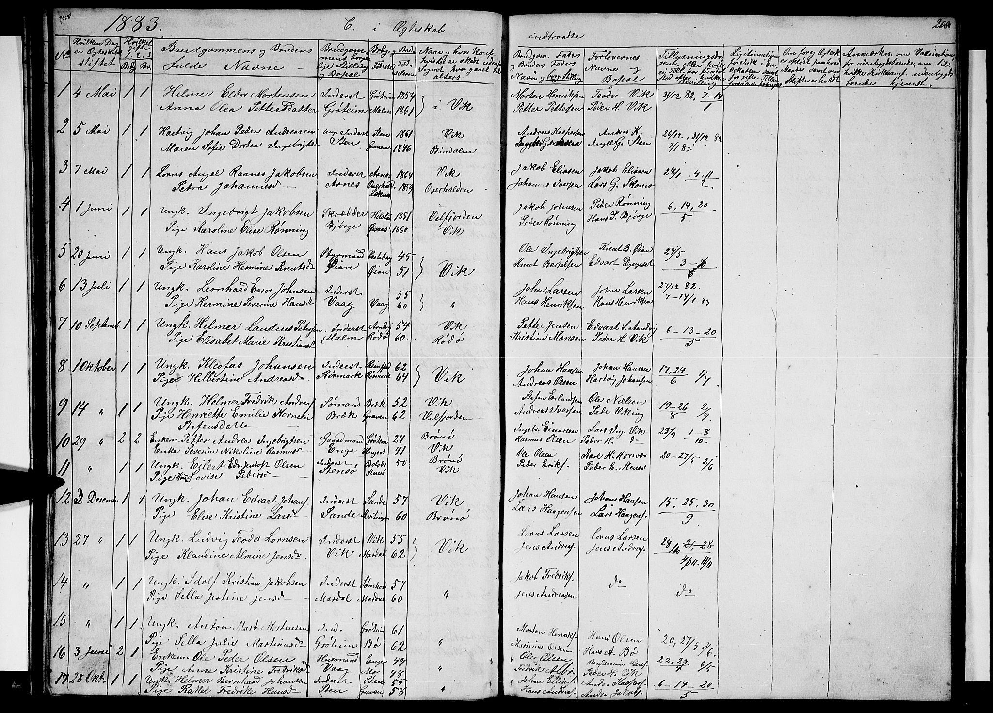 Ministerialprotokoller, klokkerbøker og fødselsregistre - Nordland, SAT/A-1459/812/L0187: Klokkerbok nr. 812C05, 1850-1883, s. 200