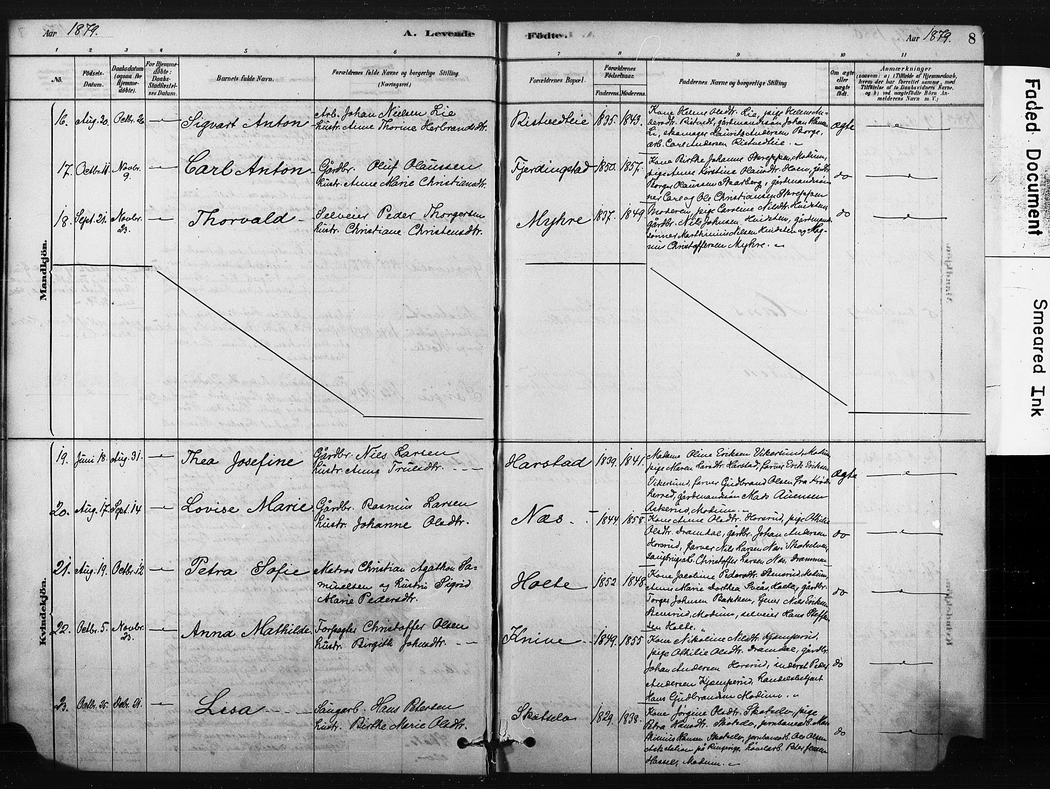 Eiker kirkebøker, AV/SAKO-A-4/F/Fc/L0001: Ministerialbok nr. III 1, 1878-1889, s. 8