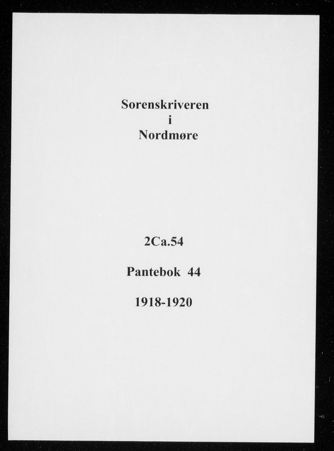 Nordmøre sorenskriveri, SAT/A-4132/1/2/2Ca/L0054: Pantebok nr. 44, 1918-1920