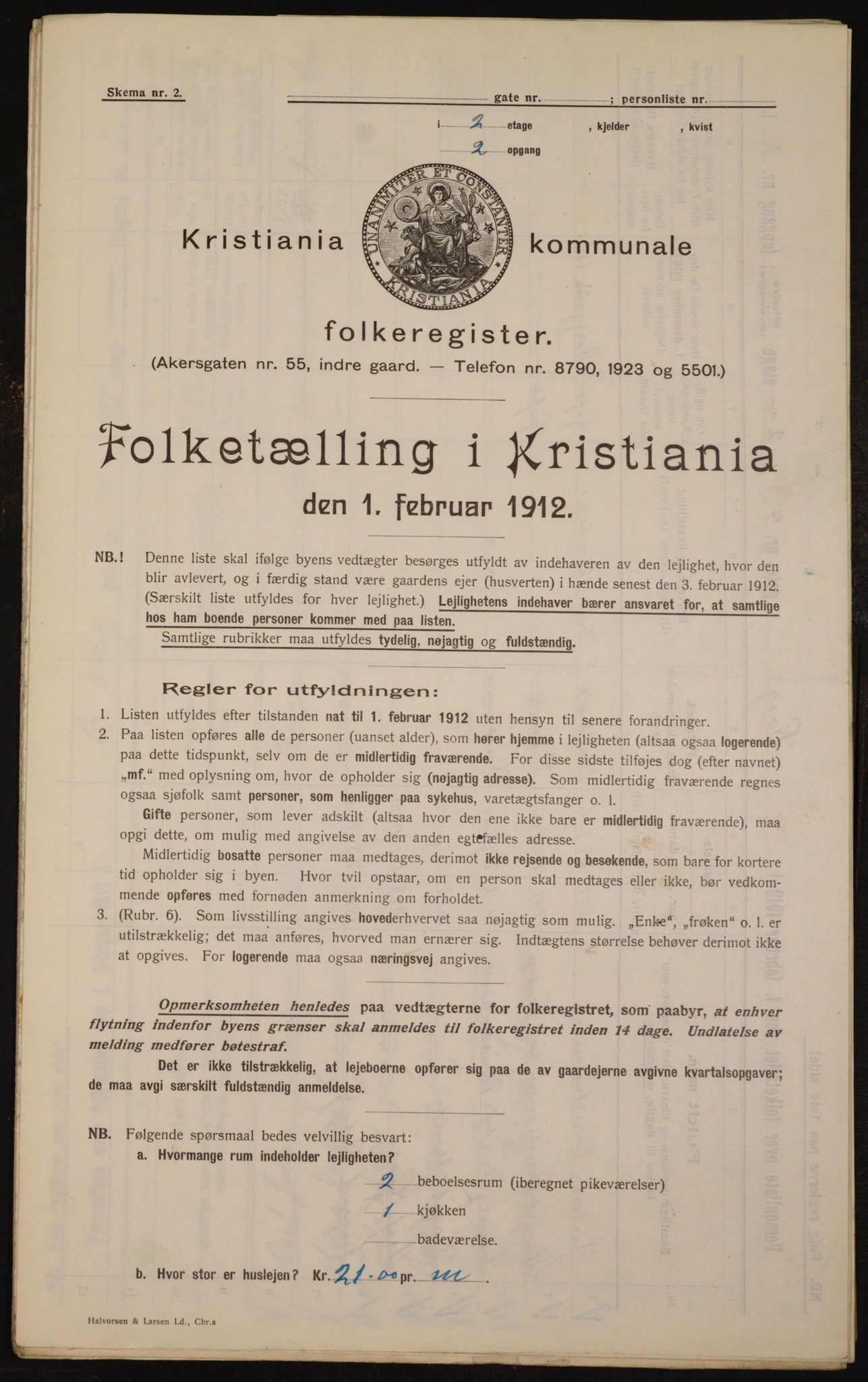 OBA, Kommunal folketelling 1.2.1912 for Kristiania, 1912, s. 7577