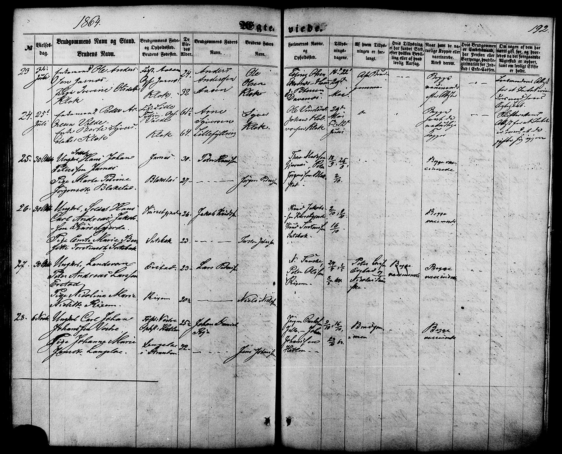 Ministerialprotokoller, klokkerbøker og fødselsregistre - Møre og Romsdal, AV/SAT-A-1454/522/L0314: Ministerialbok nr. 522A09, 1863-1877, s. 192