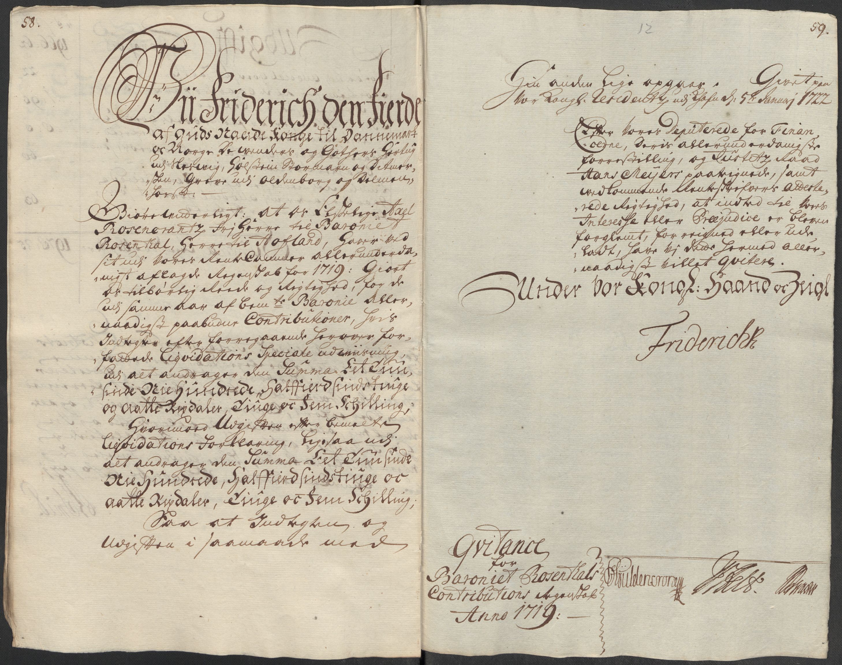 Rentekammeret inntil 1814, Reviderte regnskaper, Fogderegnskap, RA/EA-4092/R49/L3140: Fogderegnskap Rosendal Baroni, 1718-1720, s. 109