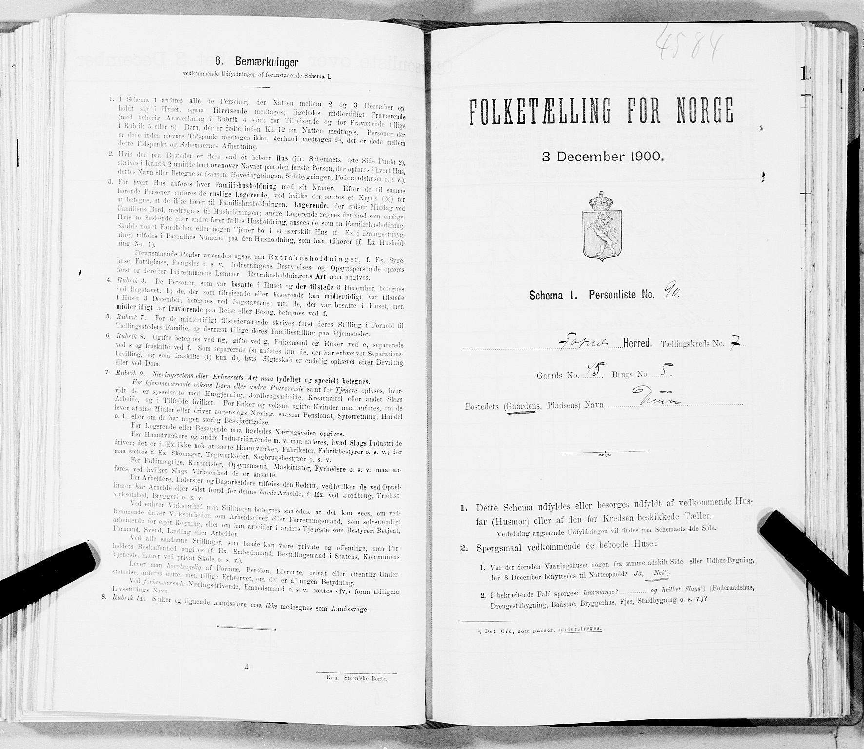 SAT, Folketelling 1900 for 1748 Fosnes herred, 1900, s. 1161