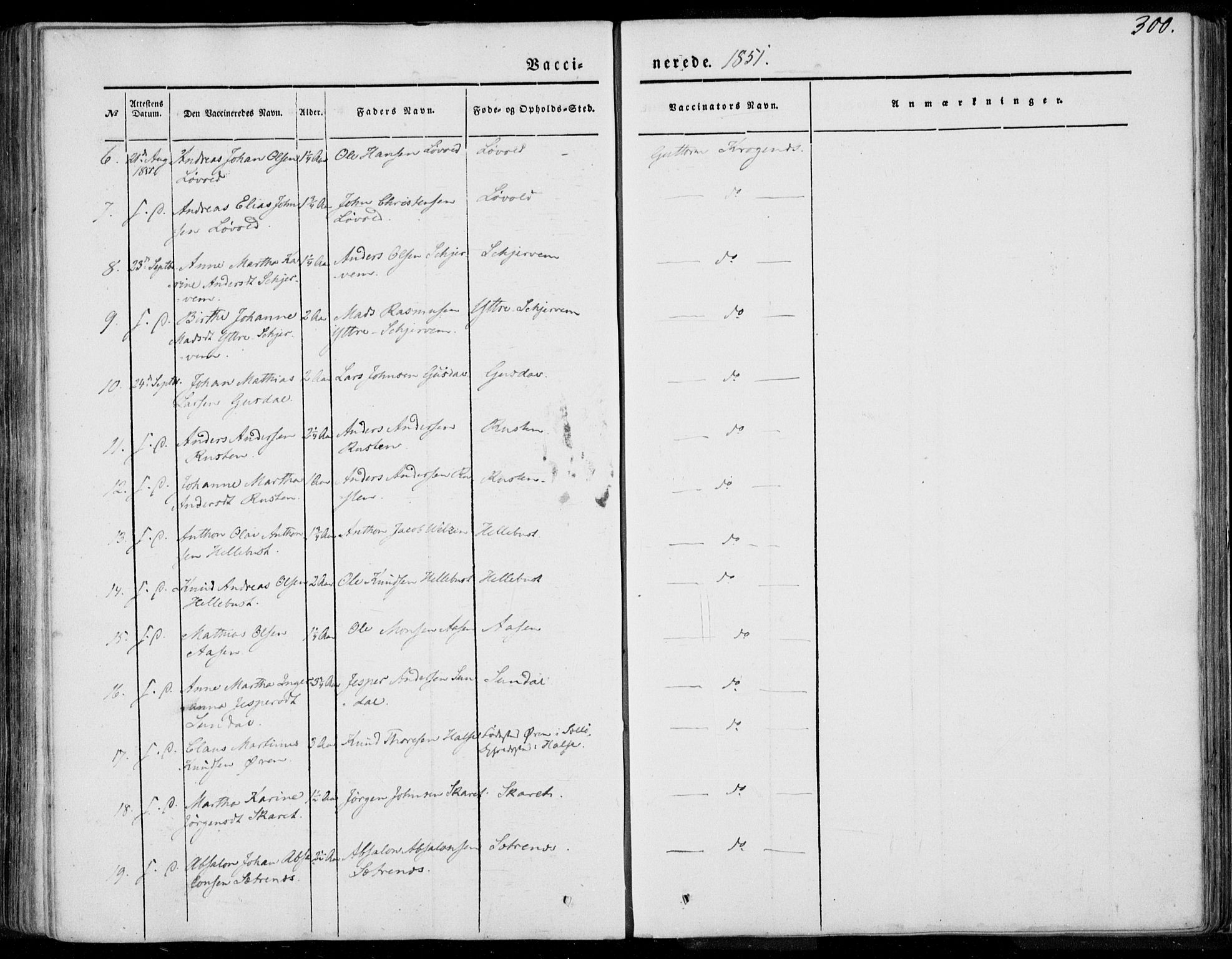 Ministerialprotokoller, klokkerbøker og fødselsregistre - Møre og Romsdal, AV/SAT-A-1454/501/L0006: Ministerialbok nr. 501A06, 1844-1868, s. 300