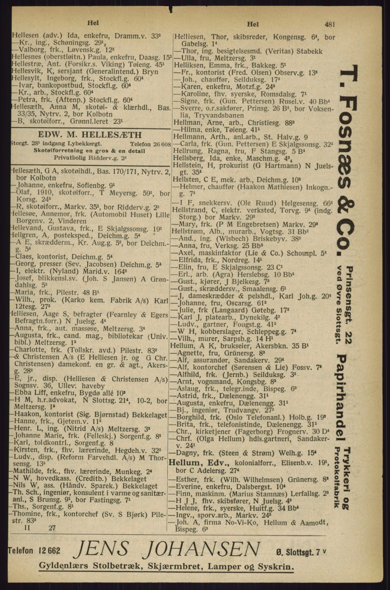 Kristiania/Oslo adressebok, PUBL/-, 1927, s. 481