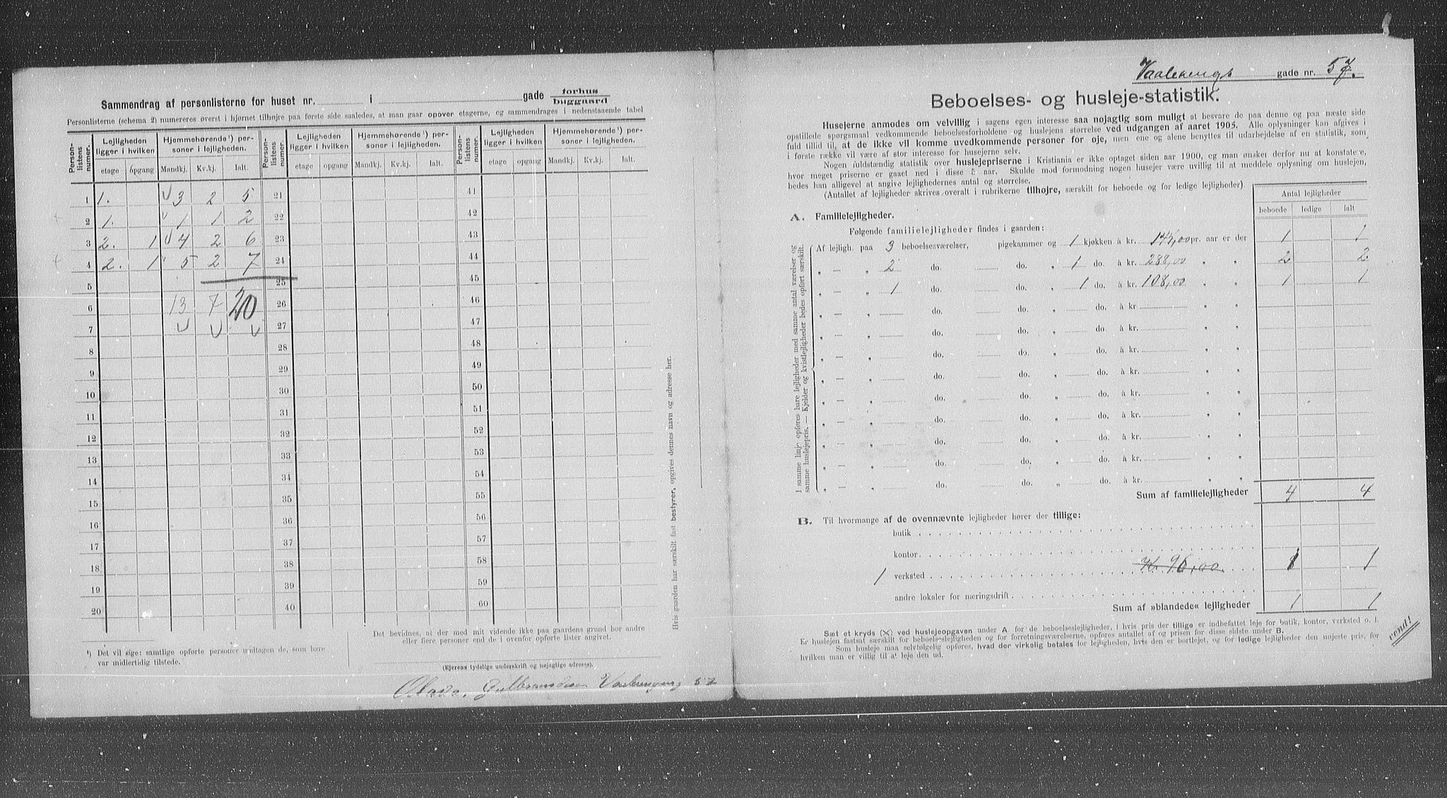 OBA, Kommunal folketelling 31.12.1905 for Kristiania kjøpstad, 1905, s. 64123