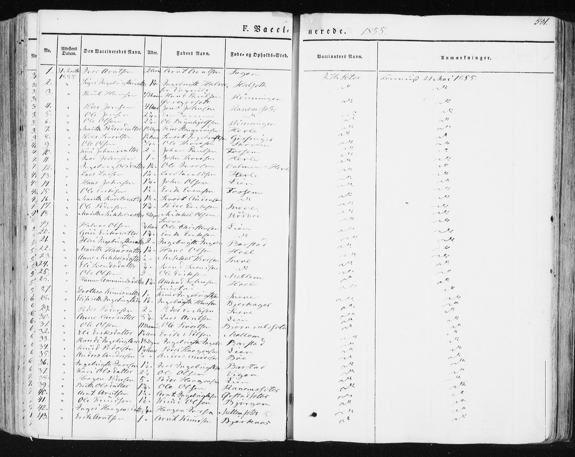 Ministerialprotokoller, klokkerbøker og fødselsregistre - Sør-Trøndelag, SAT/A-1456/678/L0899: Ministerialbok nr. 678A08, 1848-1872, s. 531