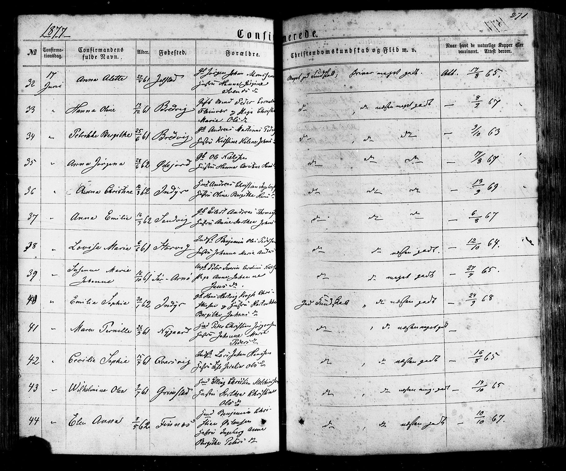 Ministerialprotokoller, klokkerbøker og fødselsregistre - Nordland, AV/SAT-A-1459/805/L0098: Ministerialbok nr. 805A05, 1862-1879, s. 271