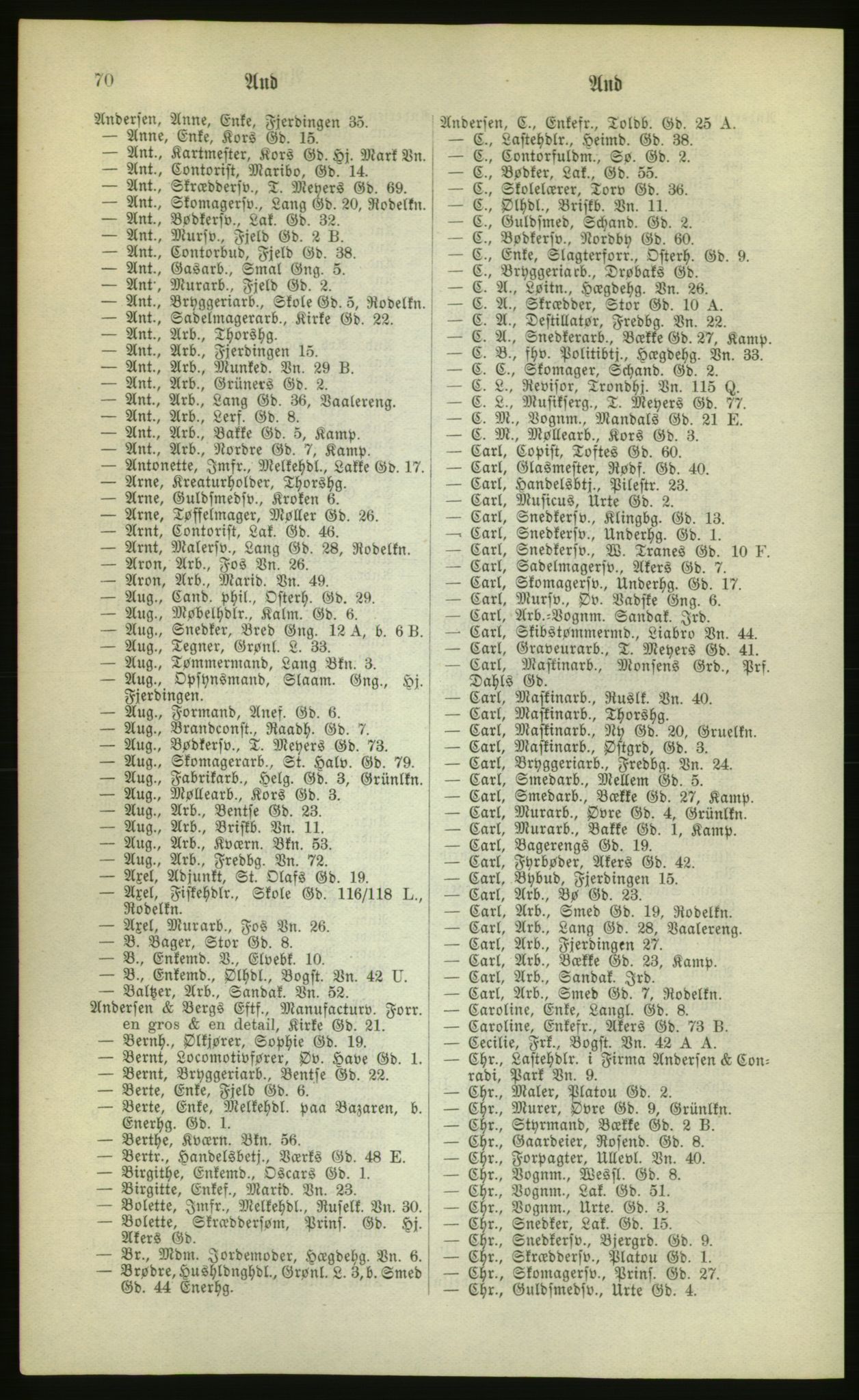 Kristiania/Oslo adressebok, PUBL/-, 1880, s. 70