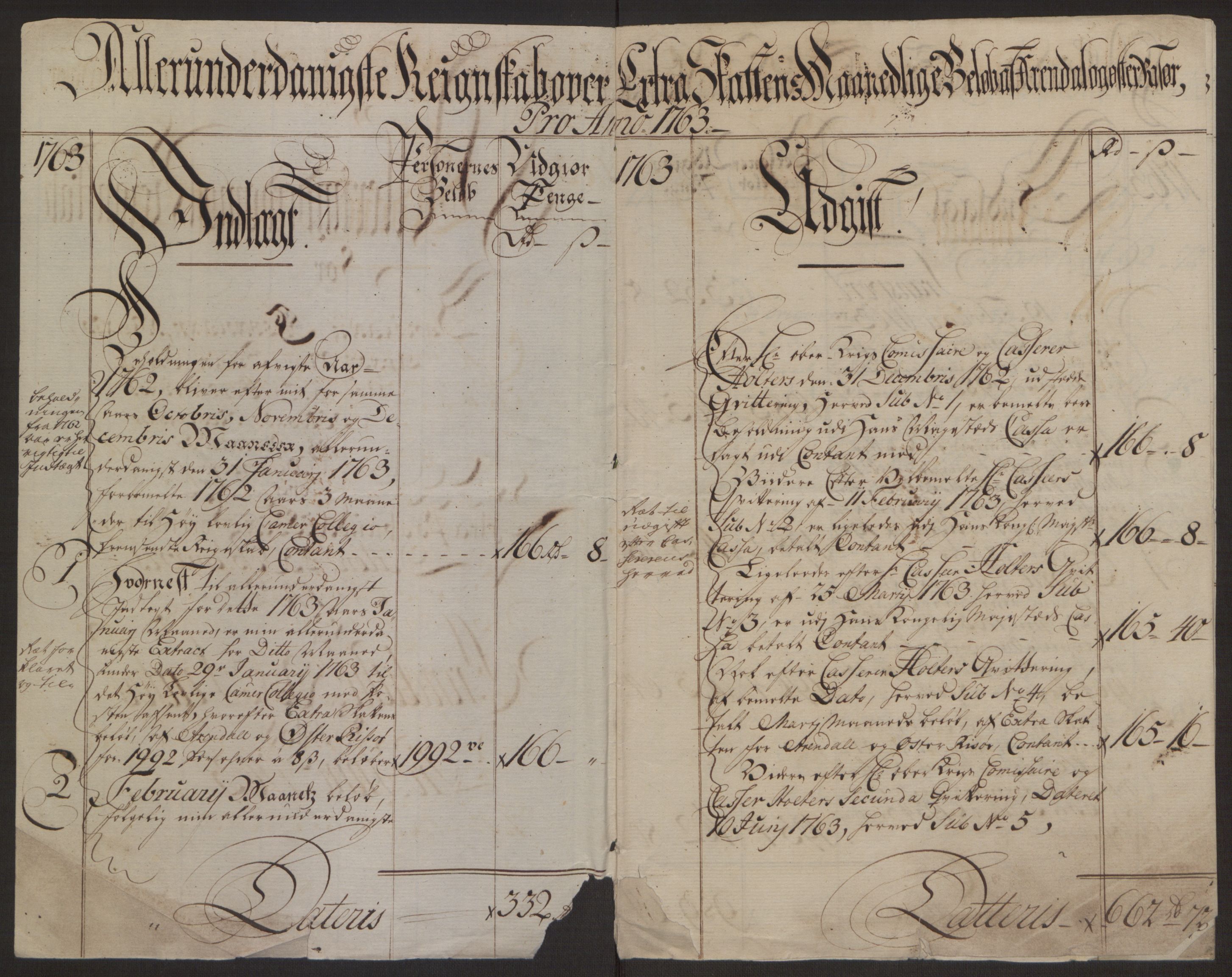 Rentekammeret inntil 1814, Reviderte regnskaper, Byregnskaper, AV/RA-EA-4066/R/Rl/L0230/0001: [L4] Kontribusjonsregnskap / Ekstraskatt, 1762-1764, s. 93