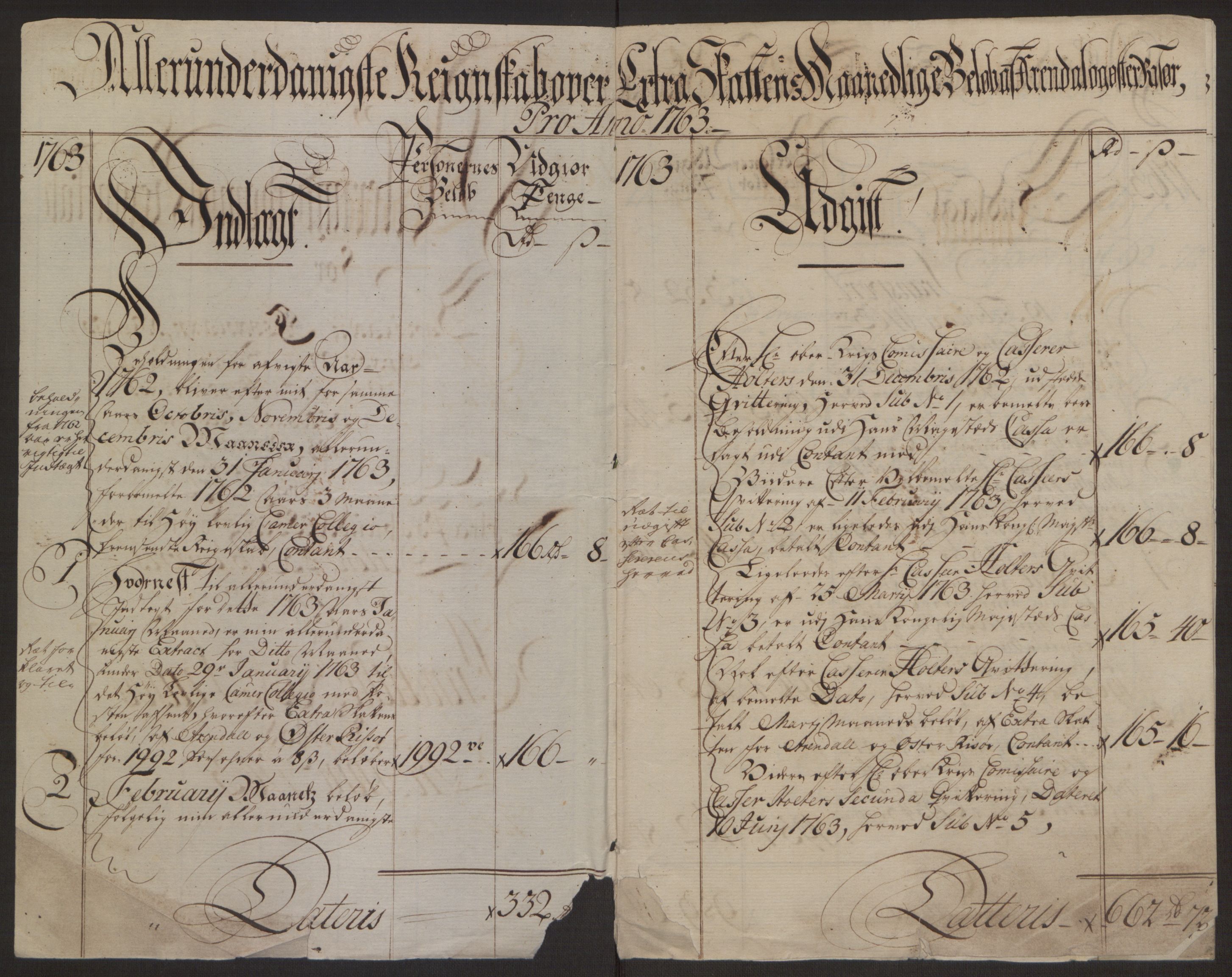 Rentekammeret inntil 1814, Reviderte regnskaper, Byregnskaper, RA/EA-4066/R/Rl/L0230/0001: [L4] Kontribusjonsregnskap / Ekstraskatt, 1762-1764, s. 93