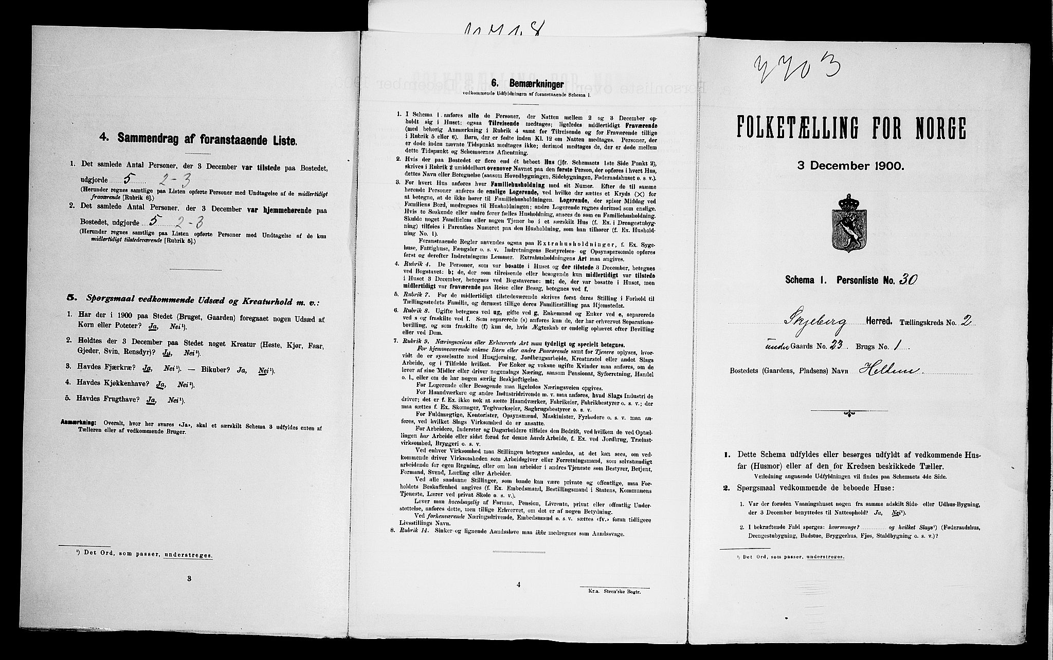 SAO, Folketelling 1900 for 0115 Skjeberg herred, 1900, s. 539