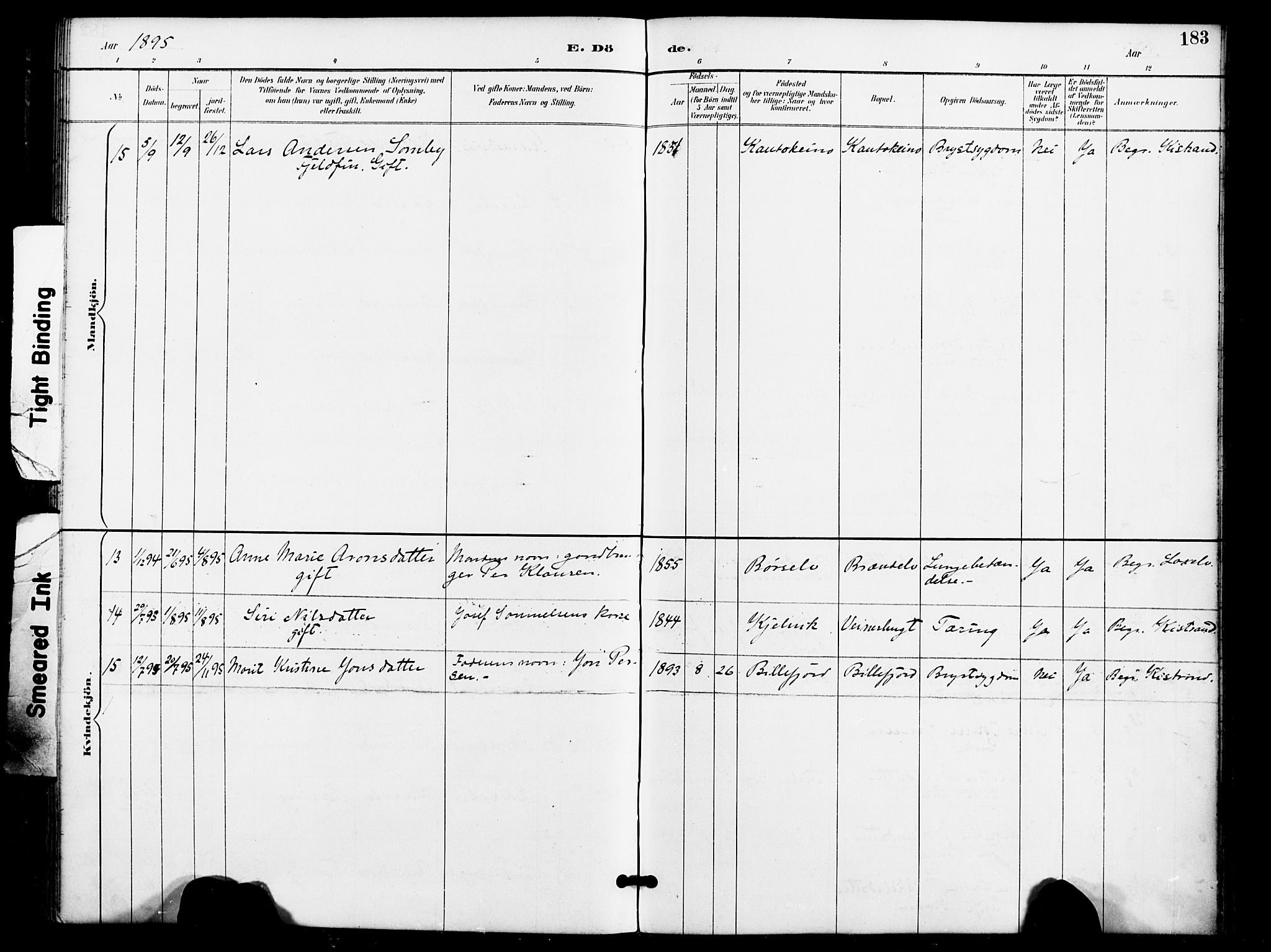 Kistrand/Porsanger sokneprestembete, AV/SATØ-S-1351/H/Ha/L0008.kirke: Ministerialbok nr. 8, 1890-1898, s. 183