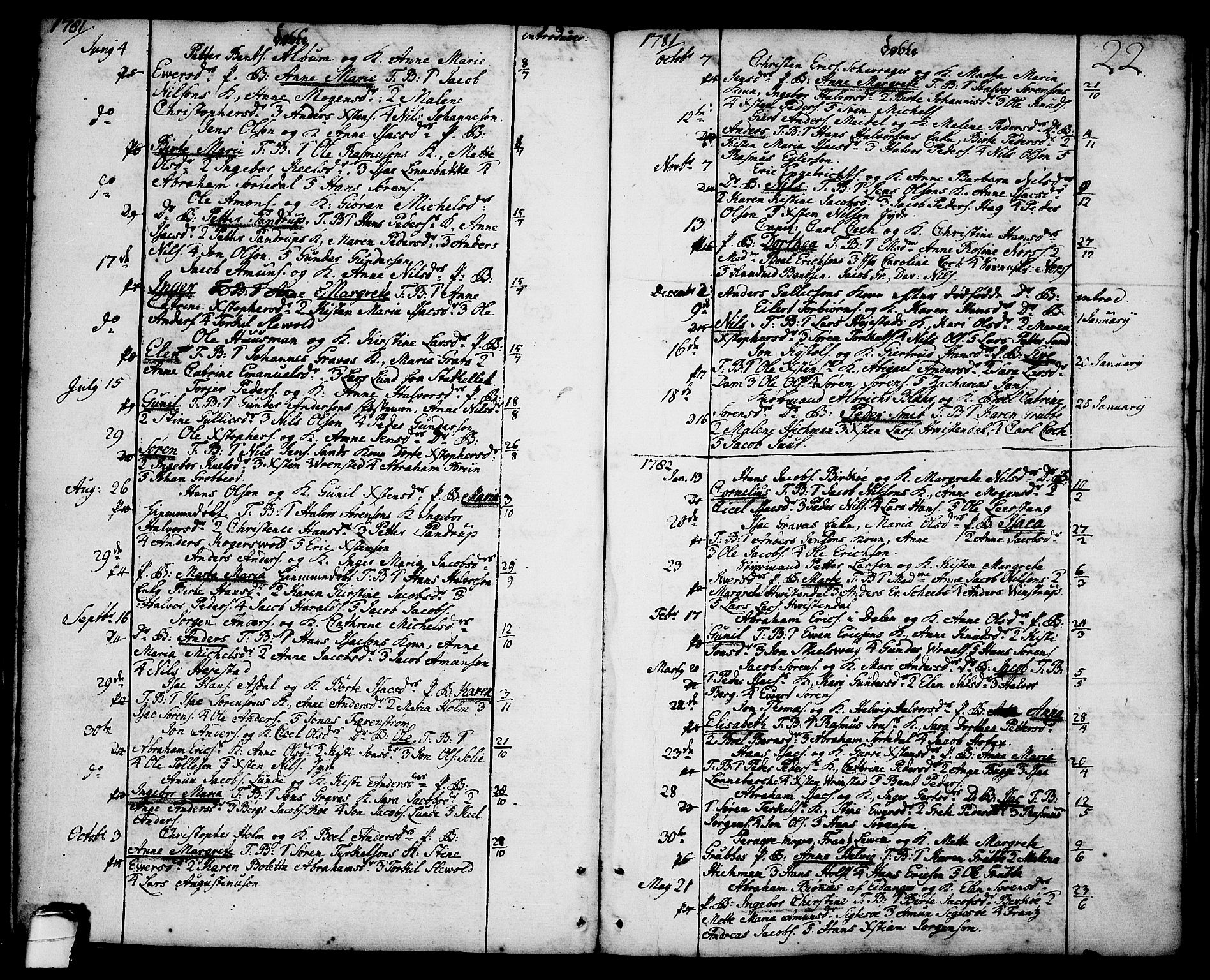 Brevik kirkebøker, AV/SAKO-A-255/F/Fa/L0003: Ministerialbok nr. 3, 1764-1814, s. 22