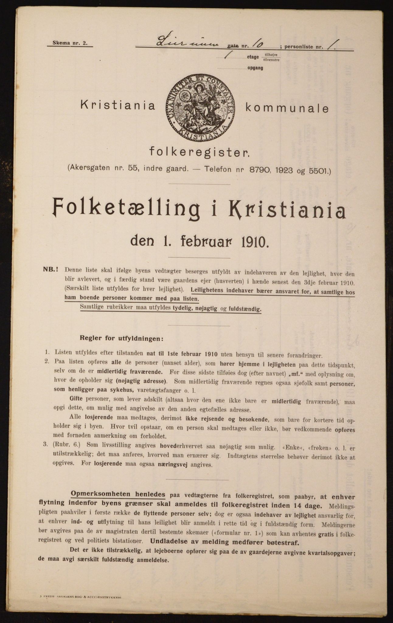 OBA, Kommunal folketelling 1.2.1910 for Kristiania, 1910, s. 55535