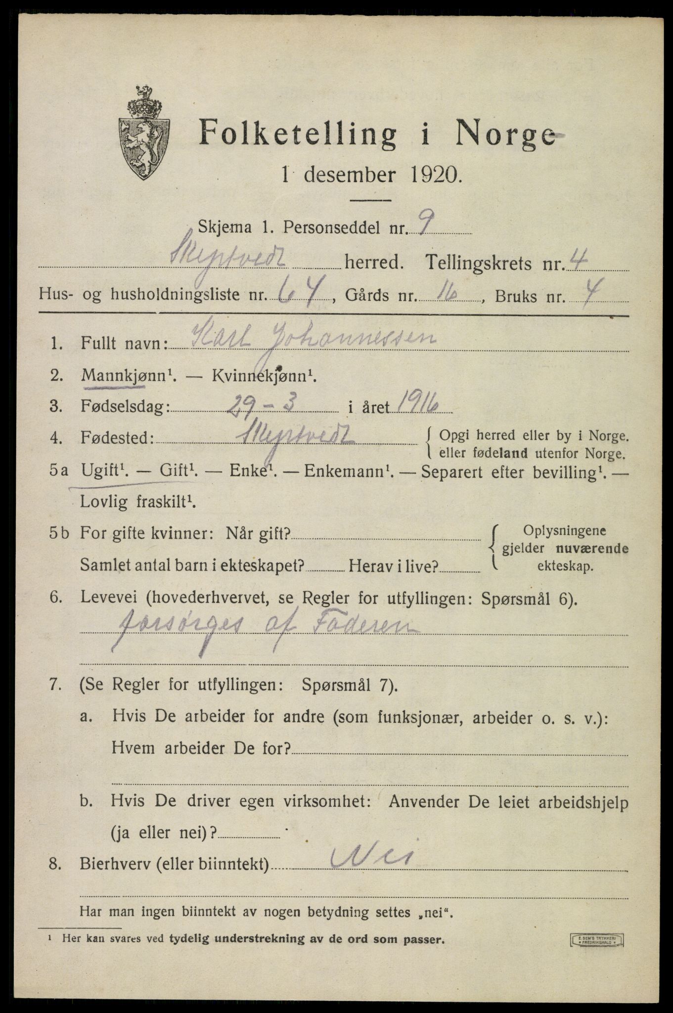 SAO, Folketelling 1920 for 0127 Skiptvet herred, 1920, s. 4827