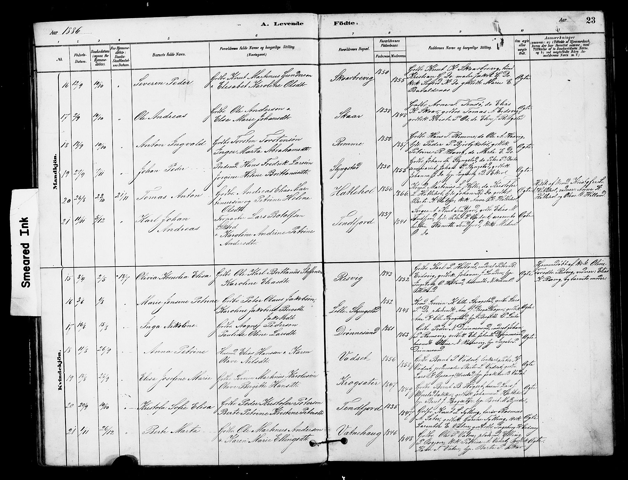 Ministerialprotokoller, klokkerbøker og fødselsregistre - Møre og Romsdal, SAT/A-1454/525/L0376: Klokkerbok nr. 525C02, 1880-1902, s. 23