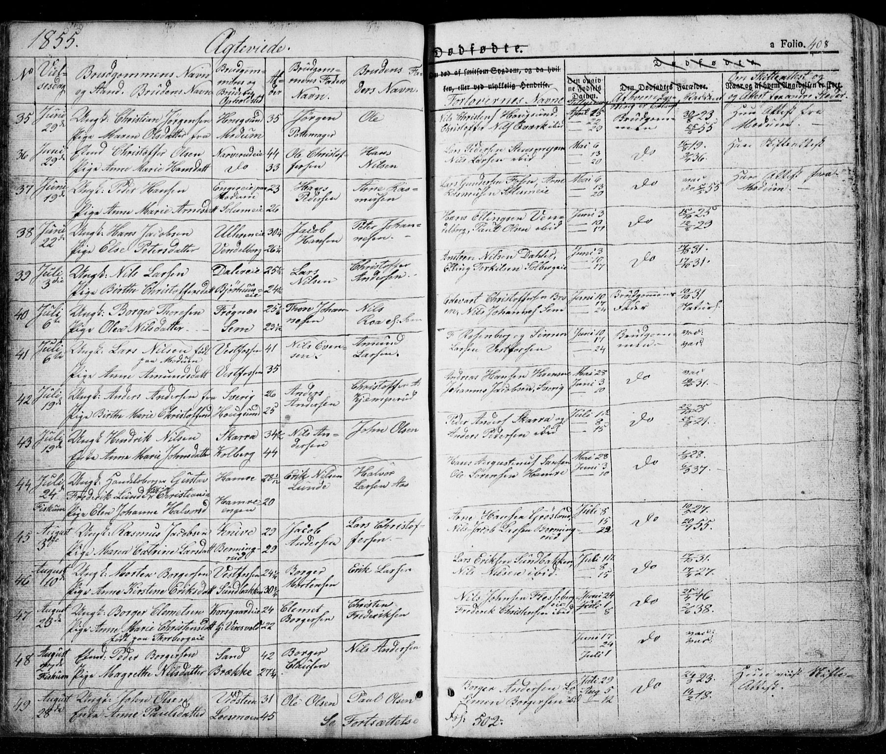Eiker kirkebøker, AV/SAKO-A-4/G/Ga/L0002: Klokkerbok nr. I 2, 1832-1856, s. 408
