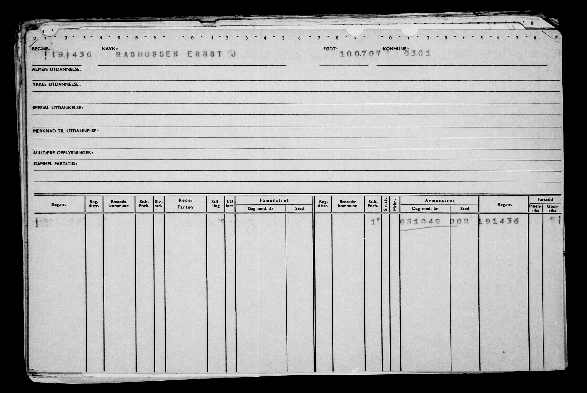 Direktoratet for sjømenn, AV/RA-S-3545/G/Gb/L0072: Hovedkort, 1907, s. 122