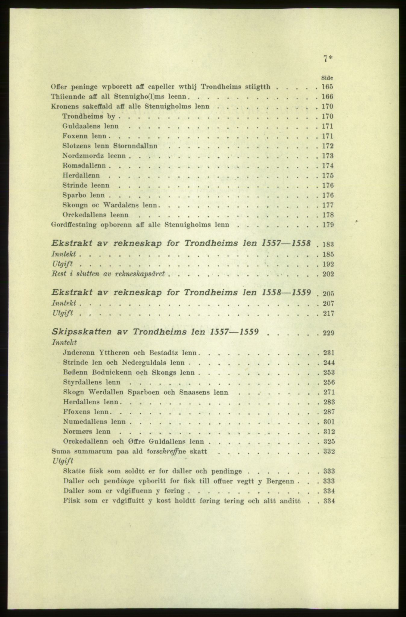 Publikasjoner utgitt av Arkivverket, PUBL/PUBL-001/C/0006: Bind 6: Rekneskapsbøker for Trondheims len 1548-1549 og 1557-1559, 1548-1559, s. VII