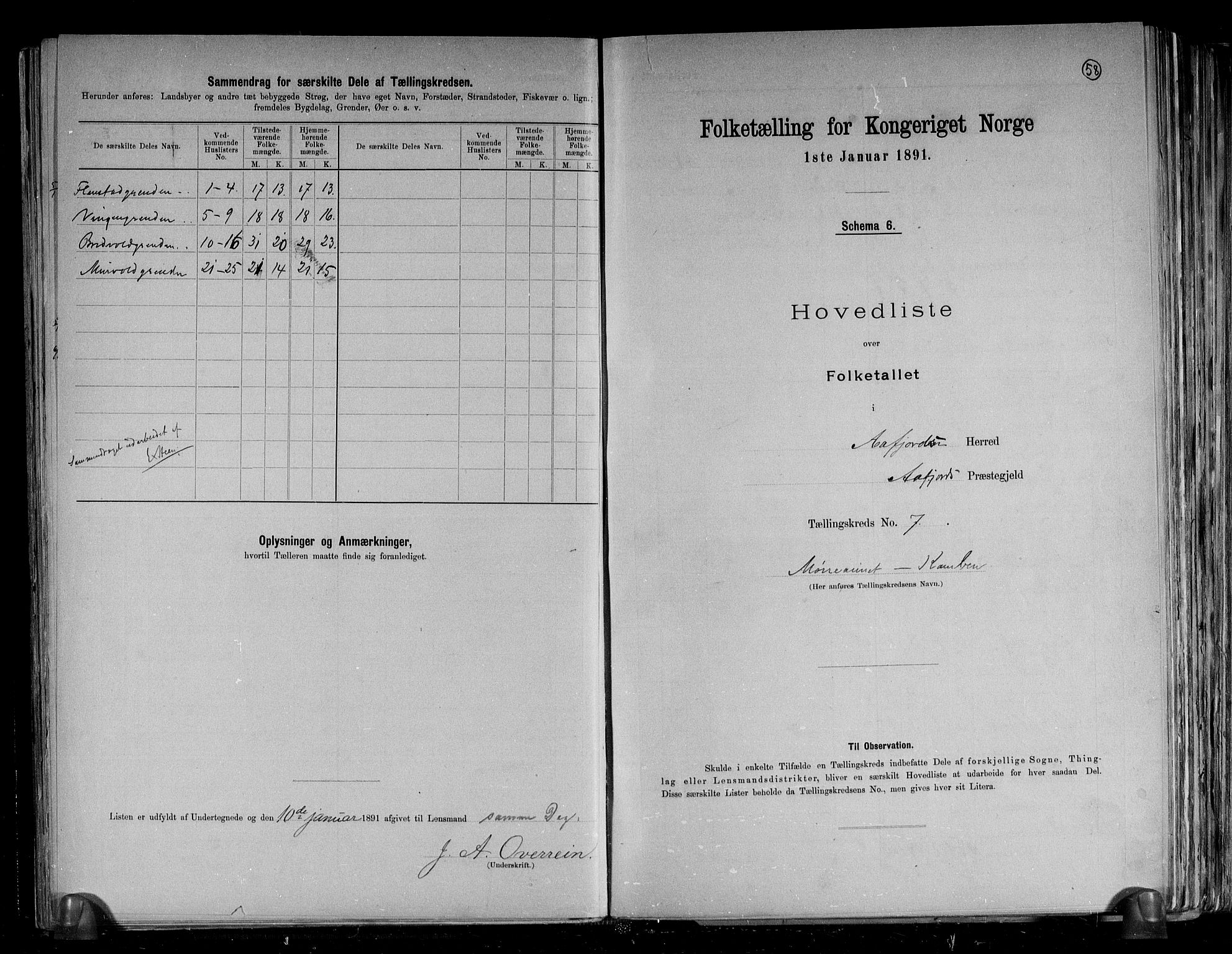 RA, Folketelling 1891 for 1630 Åfjord herred, 1891, s. 19