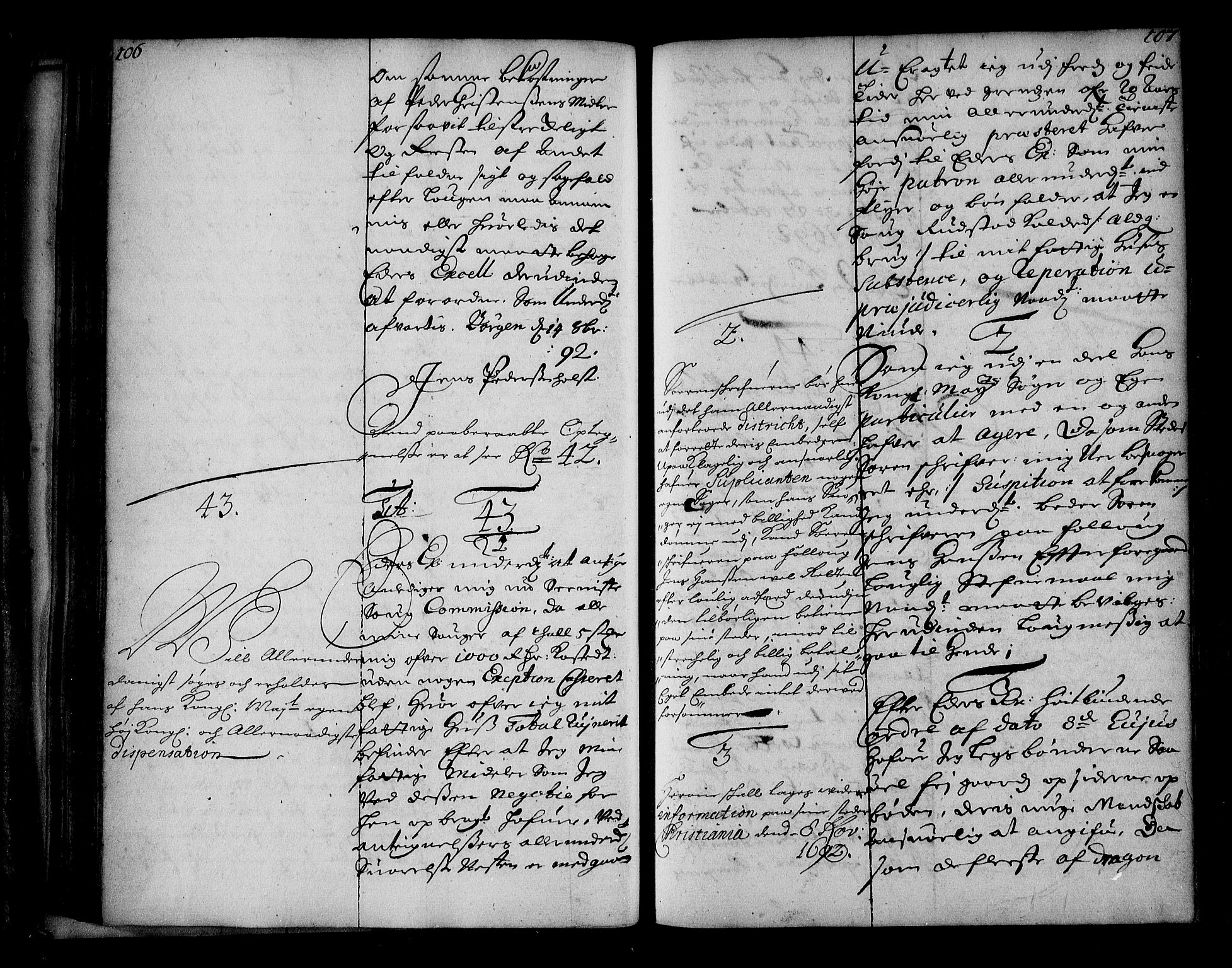 Stattholderembetet 1572-1771, RA/EA-2870/Ae/L0010: Supplikasjons- og resolusjonsprotokoll, 1692-1693, s. 106-107