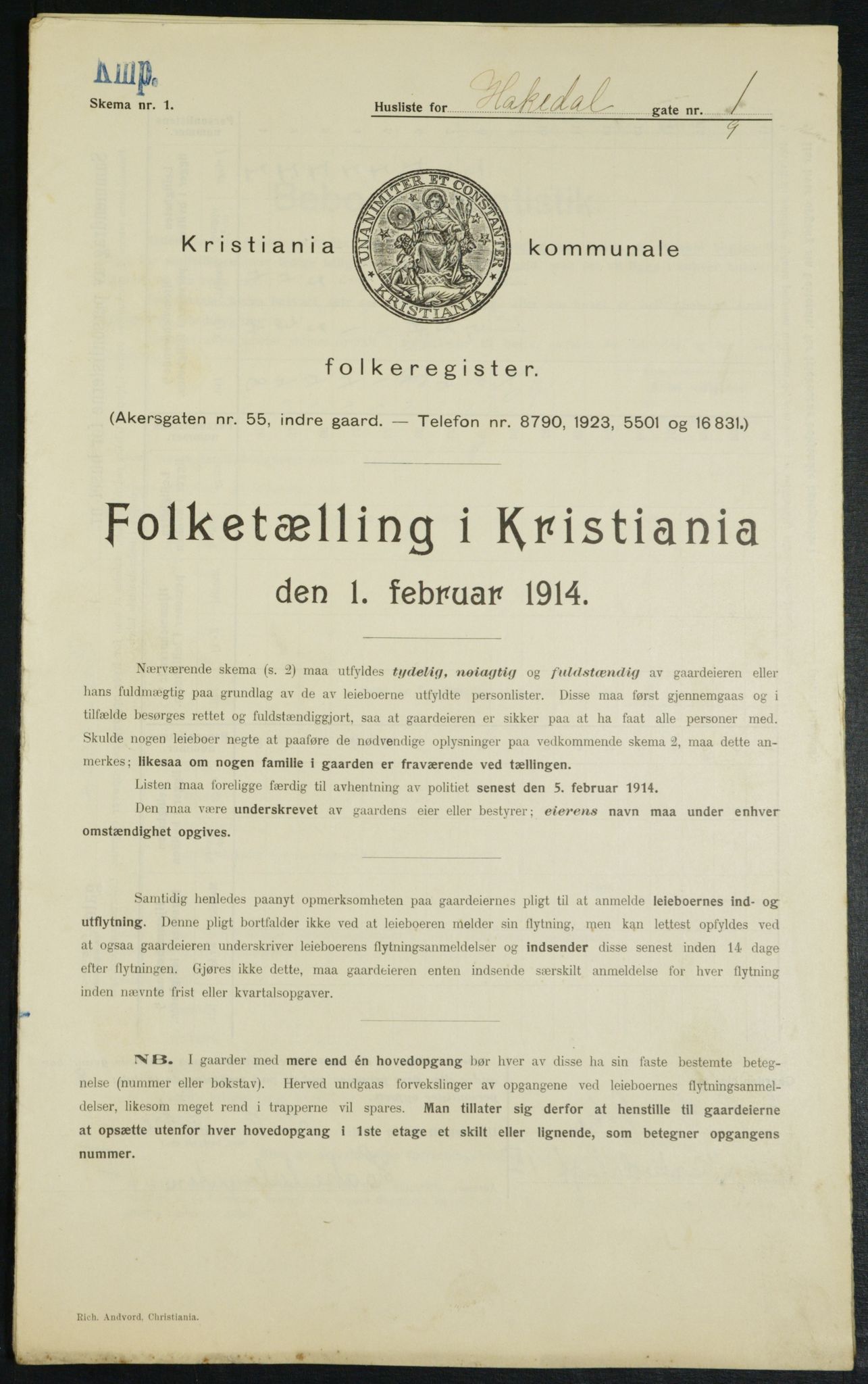 OBA, Kommunal folketelling 1.2.1914 for Kristiania, 1914, s. 34067