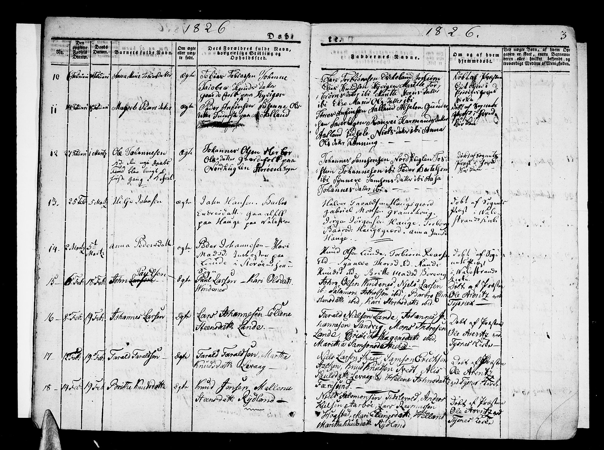 Stord sokneprestembete, AV/SAB-A-78201/H/Haa: Ministerialbok nr. A 6, 1826-1840, s. 3