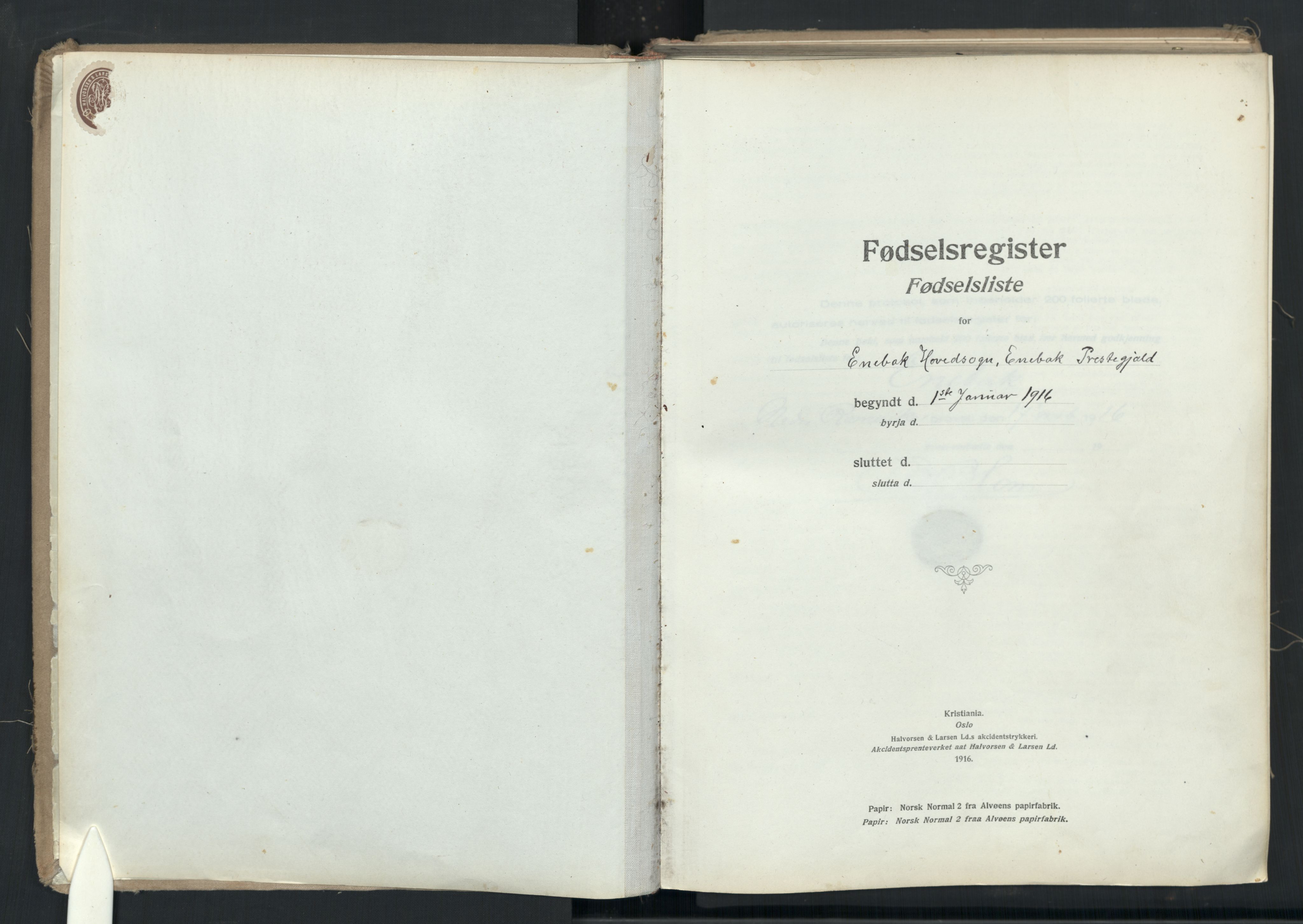 Enebakk prestekontor Kirkebøker, AV/SAO-A-10171c/J/Ja/L0001: Fødselsregister nr. I 1, 1916-1948