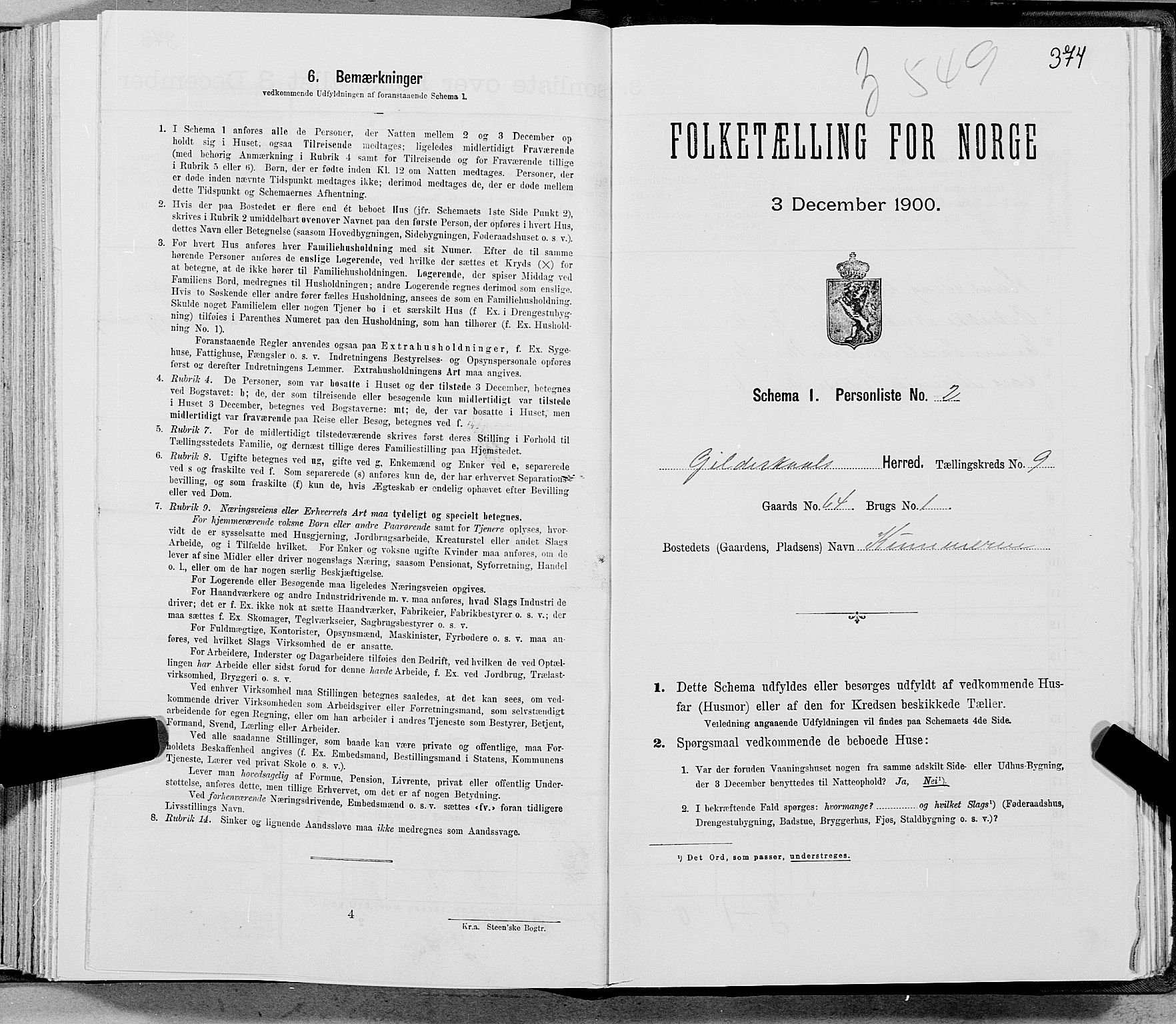 SAT, Folketelling 1900 for 1838 Gildeskål herred, 1900, s. 890