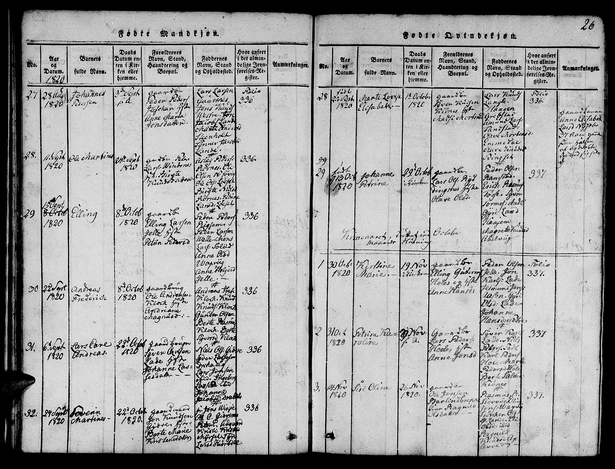 Ministerialprotokoller, klokkerbøker og fødselsregistre - Møre og Romsdal, AV/SAT-A-1454/522/L0322: Klokkerbok nr. 522C01, 1816-1830, s. 26