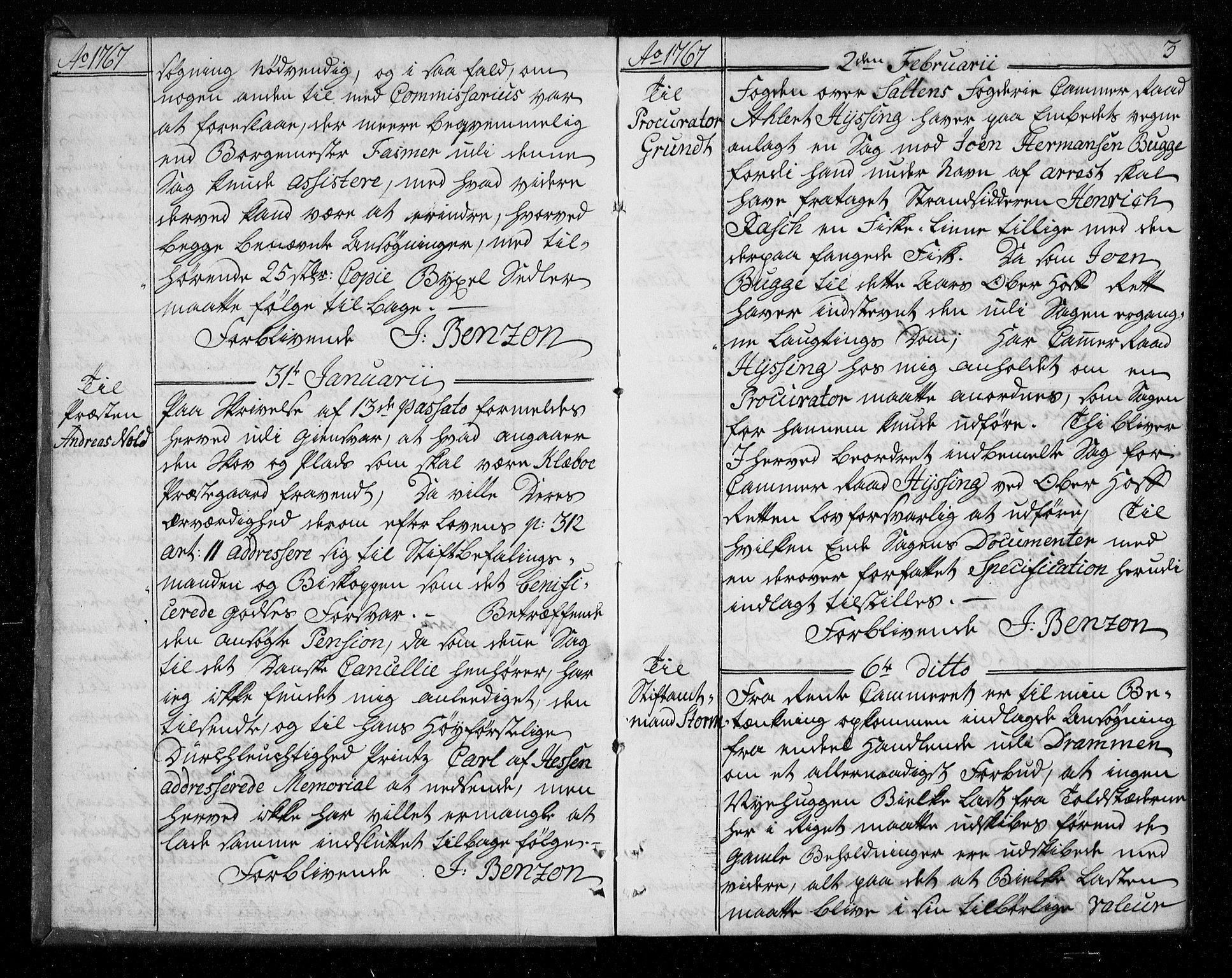 Stattholderembetet 1572-1771, RA/EA-2870/Bf/L0006: Stattholderprotokoll (allmenn kopibok), 1767-1768, s. 2b-3a