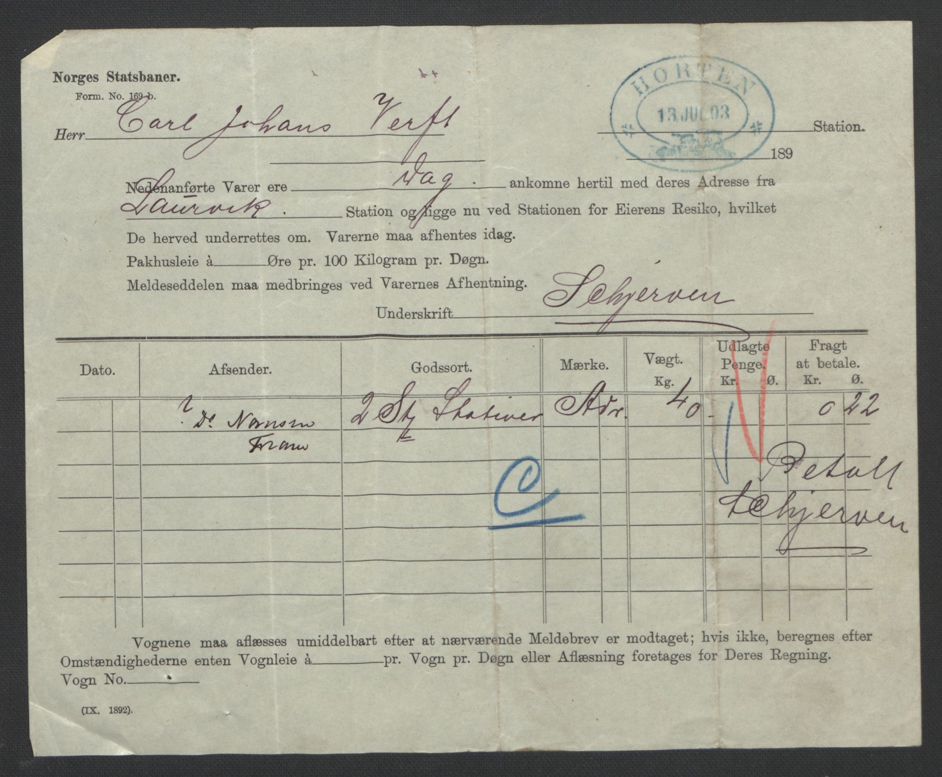 Arbeidskomitéen for Fridtjof Nansens polarekspedisjon, AV/RA-PA-0061/R/L0009/0001: Regnskapsbilag / Diverse bilag, 1891-1895, s. 5